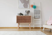 Mesa de cabeceira moderna – 60 cm x 61 cm x 40 cm – madeira – painel de partículas revestido a melamina