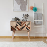 Mesa de cabeceira moderna – 60 cm x 61 cm x 40 cm – Madeira – Painel de partículas revestido em melamina