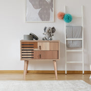 Mesa de cabeceira moderna – 60 cm x 61 cm x 40 cm – madeira – painel de partículas revestido em melamina