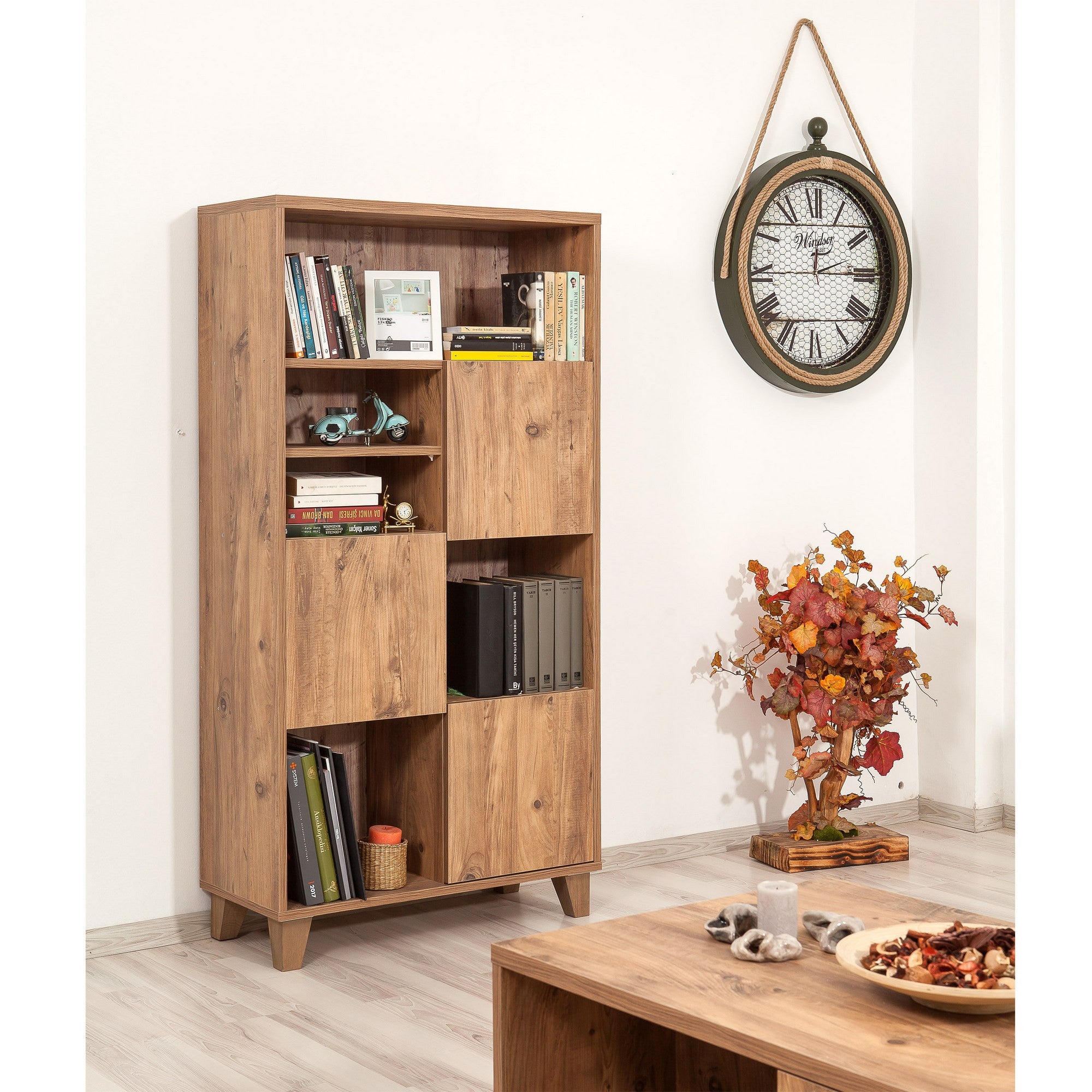 Estante Escandinava – 80 x 155 x 36 cm – Cor Pinheiro Atlântico – 100% Melamina