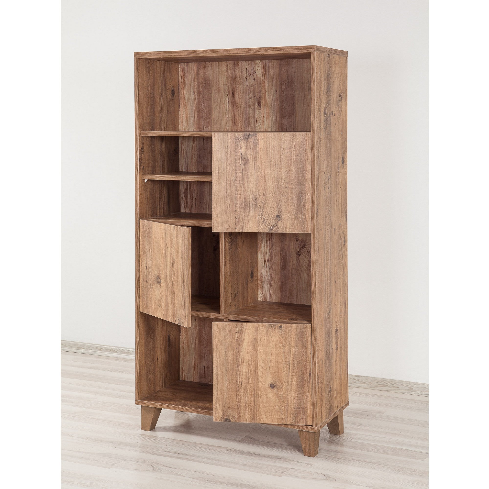 Estante Escandinava – 80 x 155 x 36 cm – Cor Pinheiro Atlântico – 100% Melamina