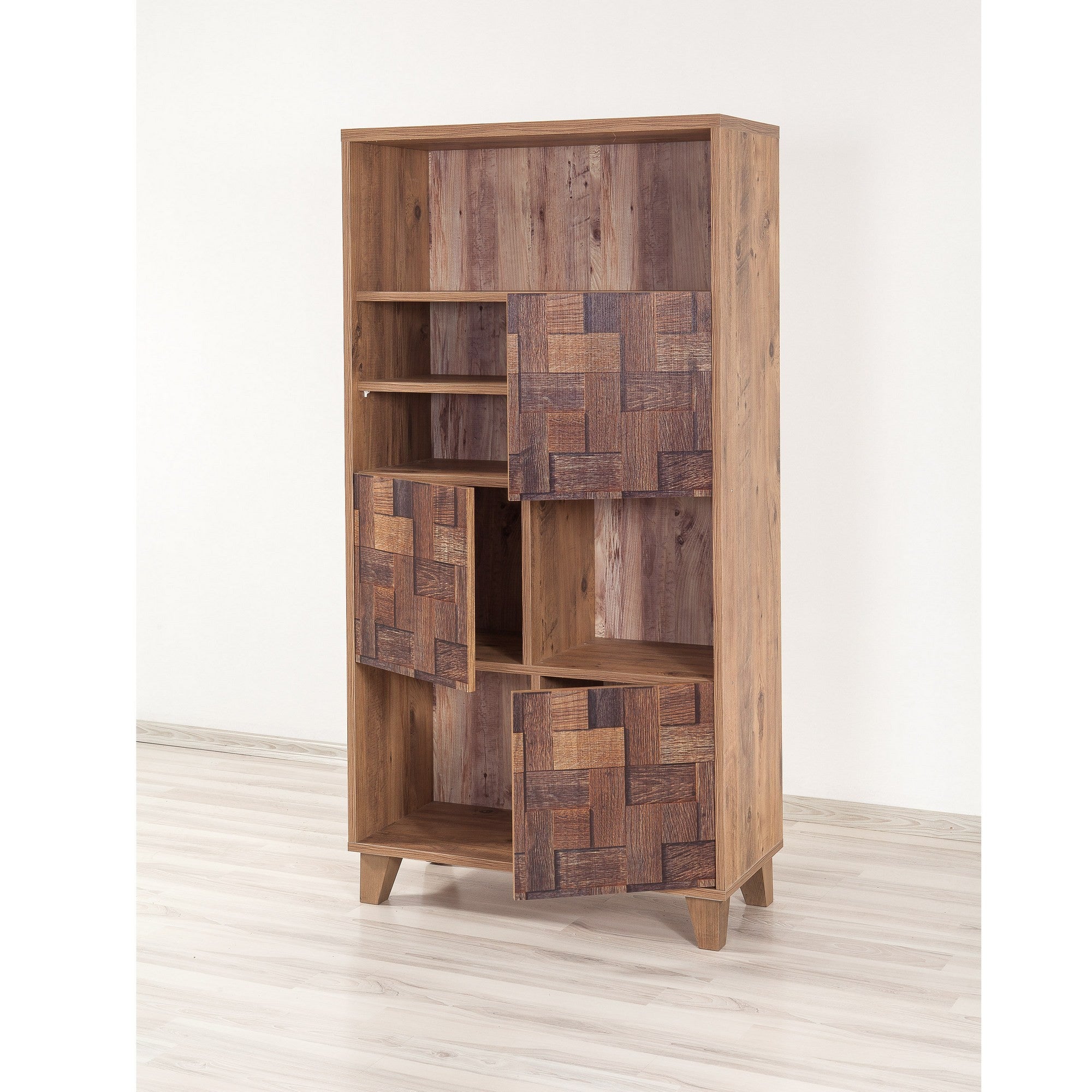 Estante elegante – 80 x 155 x 36 cm – Pinho Atlântico – Melamina