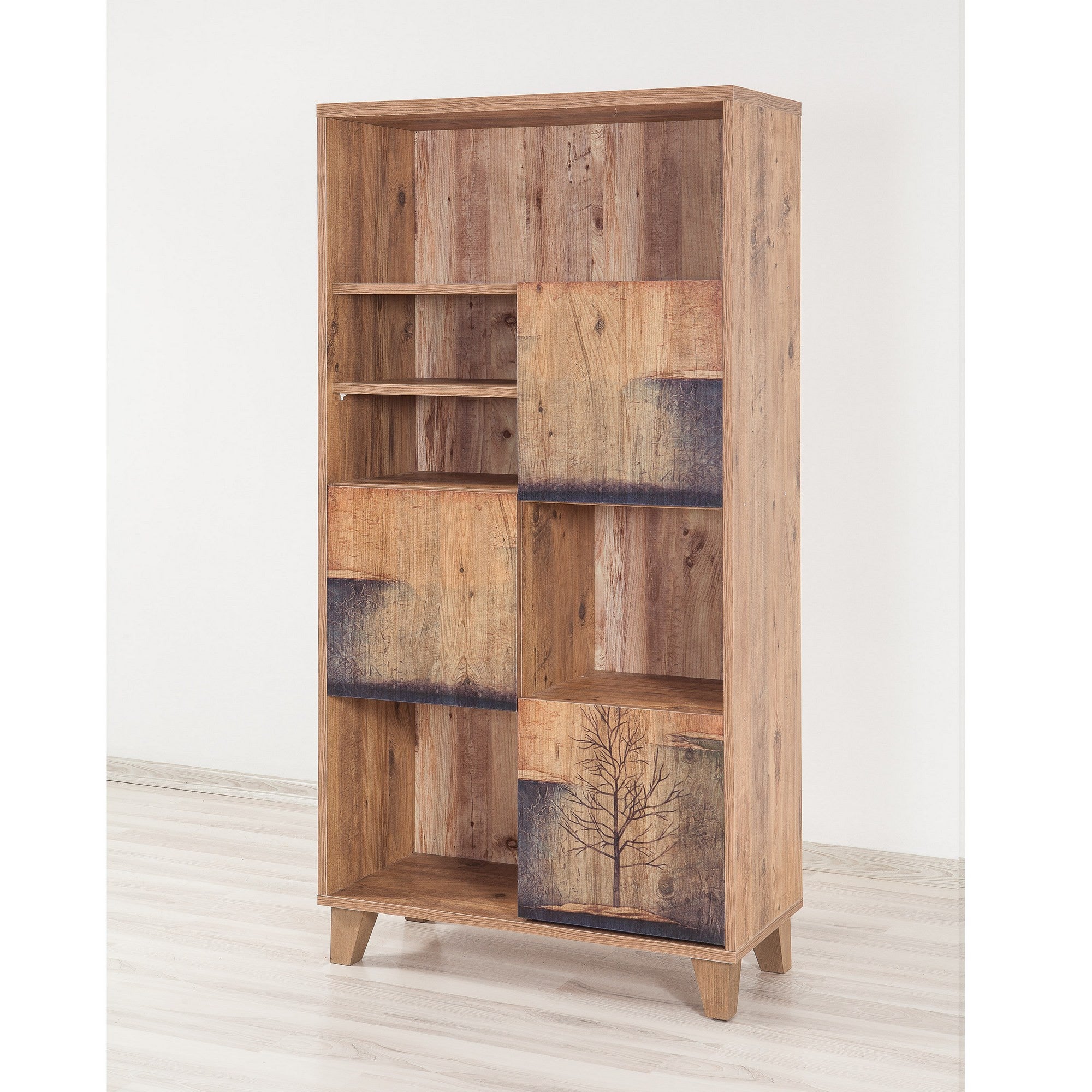 Estante elegante em pinho atlântico – 80 x 155 x 36 cm – 100% revestida em melamina