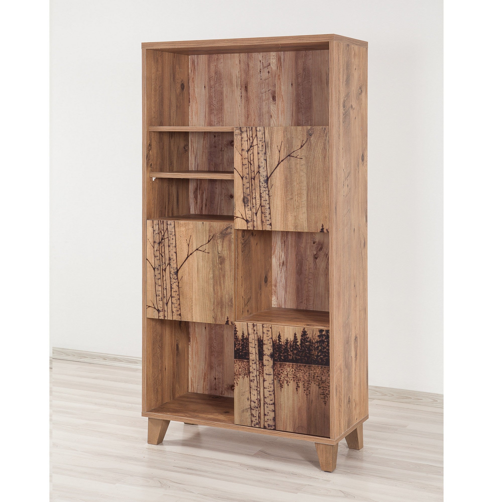 Estante em MDF revestido de melamina – 80 x 152 x 36 cm – Pinheiro Atlântico