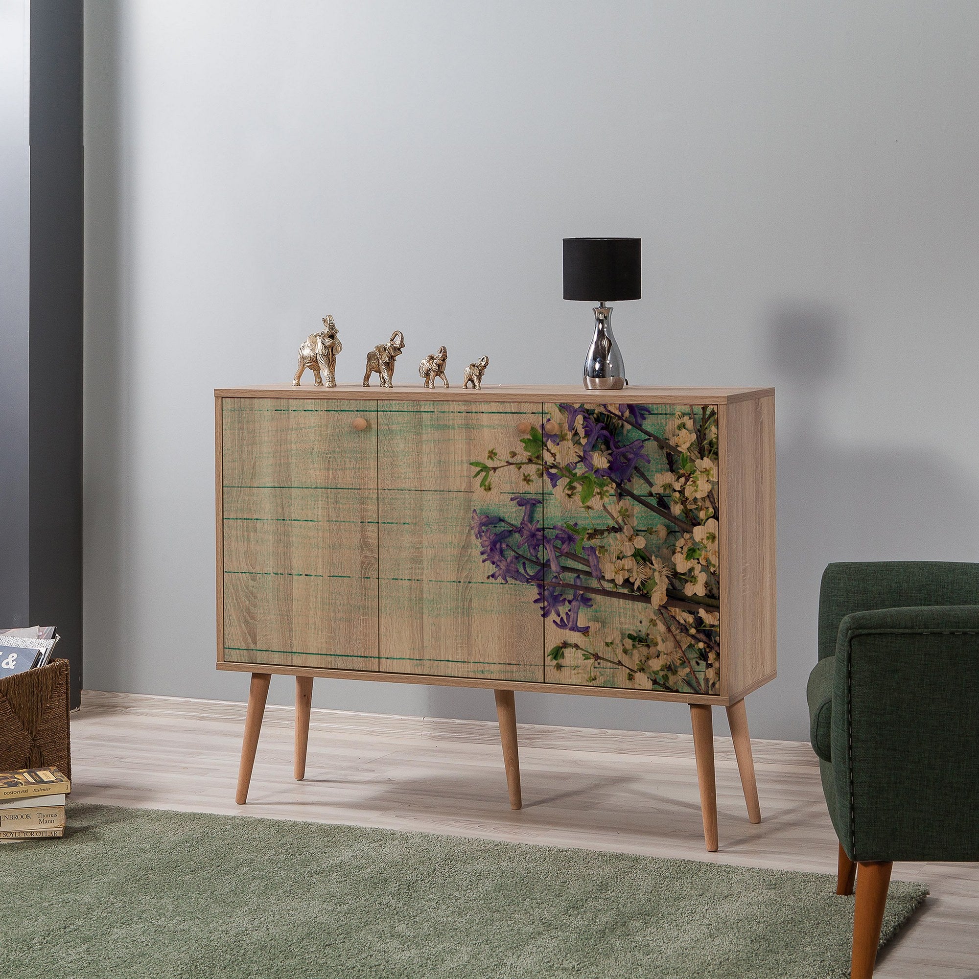 Aparador – 120 x 90 x 36 cm – Carvalho Sonoma – Melamina