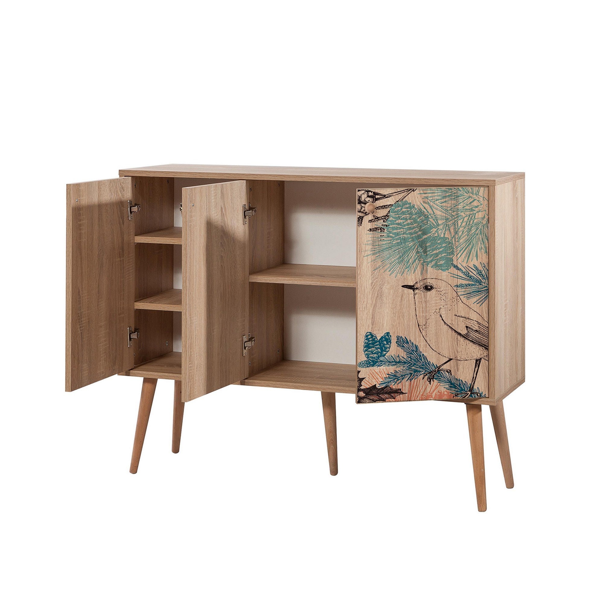 Aparador Moderno – 120 x 90 x 36 cm – Carvalho Sonoma – 100% Melamina