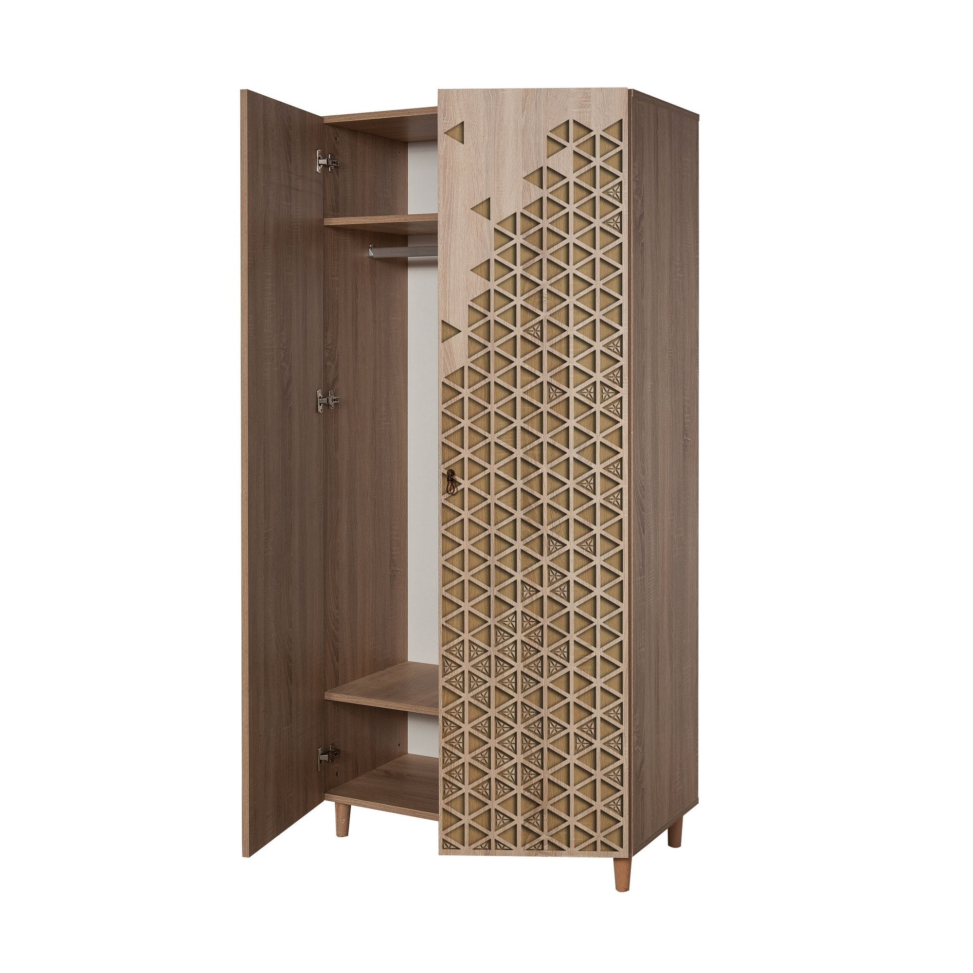 Guarda-roupa moderno – 90x192x52 cm – Carvalho Sonoma – Melamina