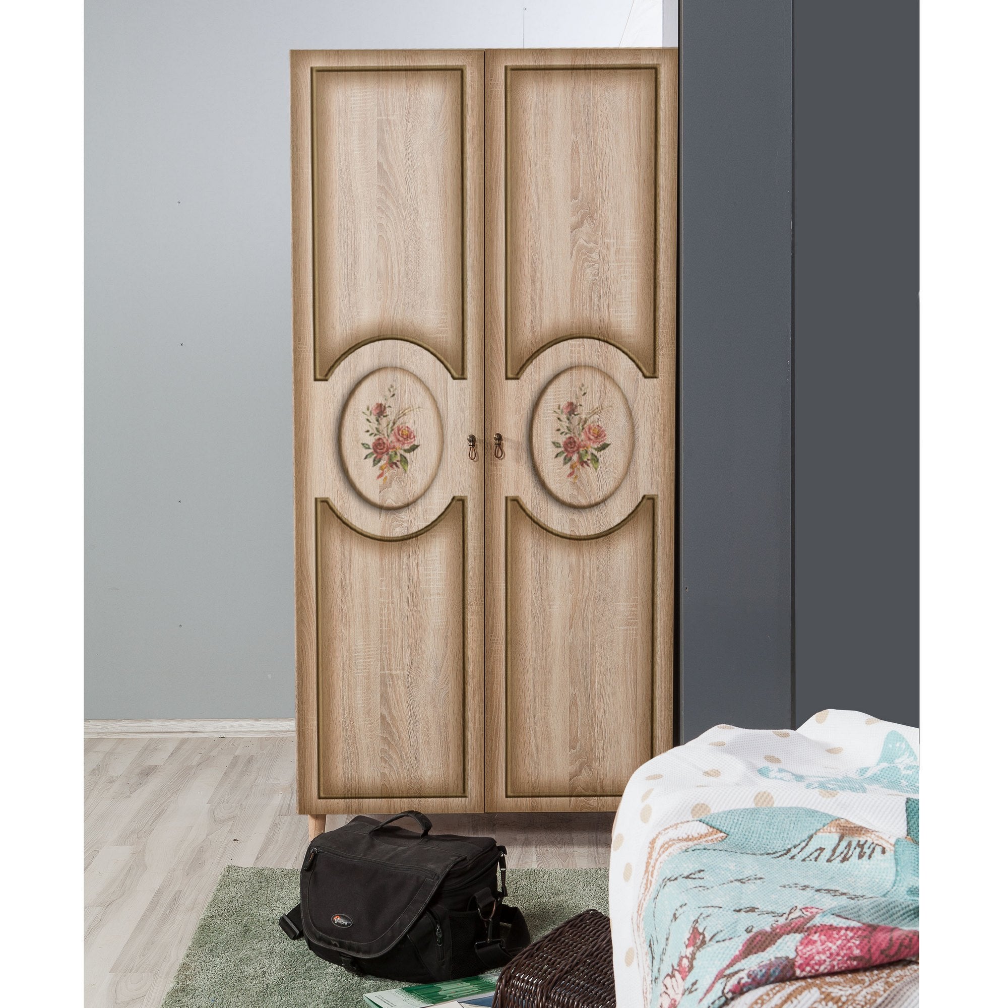 Guarda-roupa elegante em carvalho Sonoma – 90 x 192 x 52 cm – carvalho – melamina