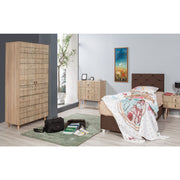 Guarda-roupa moderno em melamina – 90 x 192 x 52 cm – Carvalho Sonoma