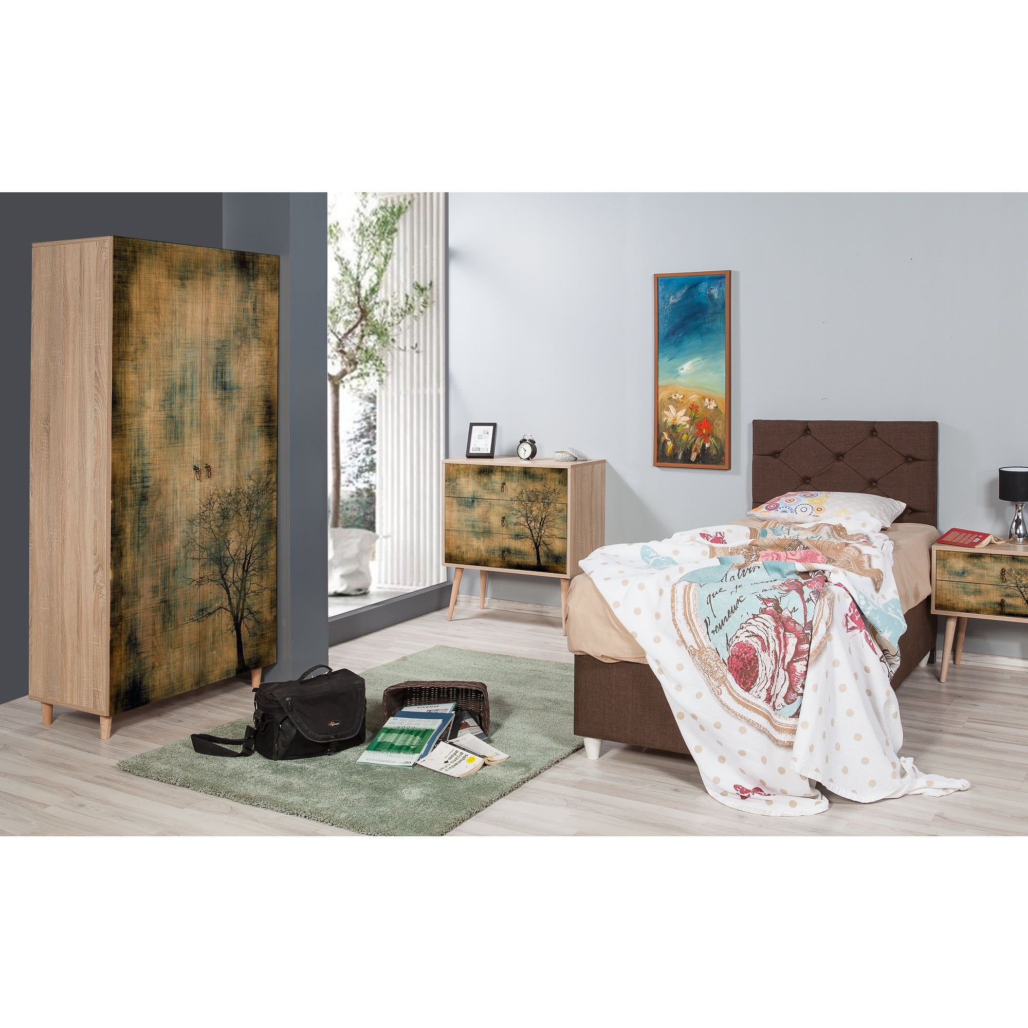 Guarda-roupa moderno – 90x192x52 cm – carvalho sonoma – melamina