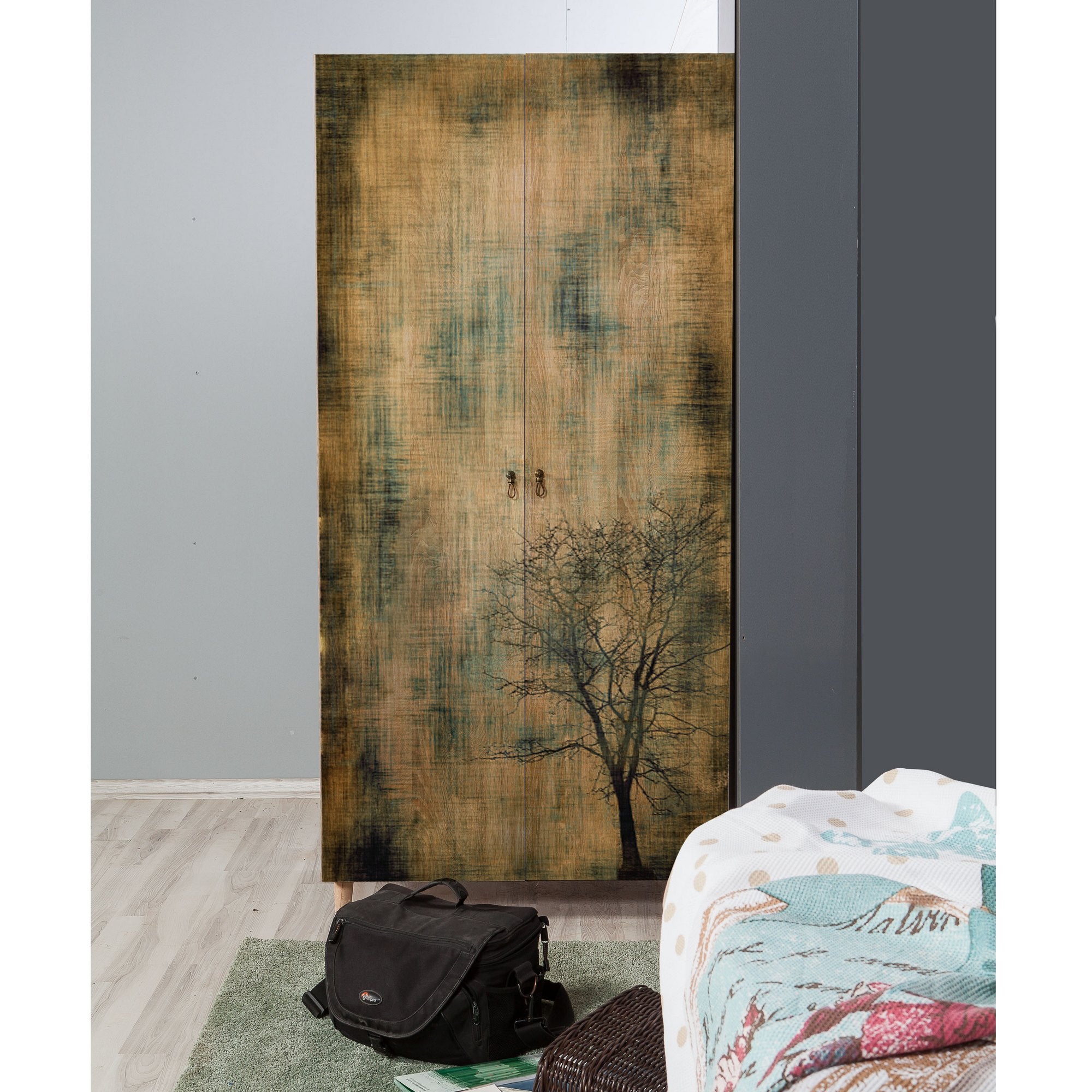 Guarda-roupa moderno – 90x192x52 cm – carvalho sonoma – melamina