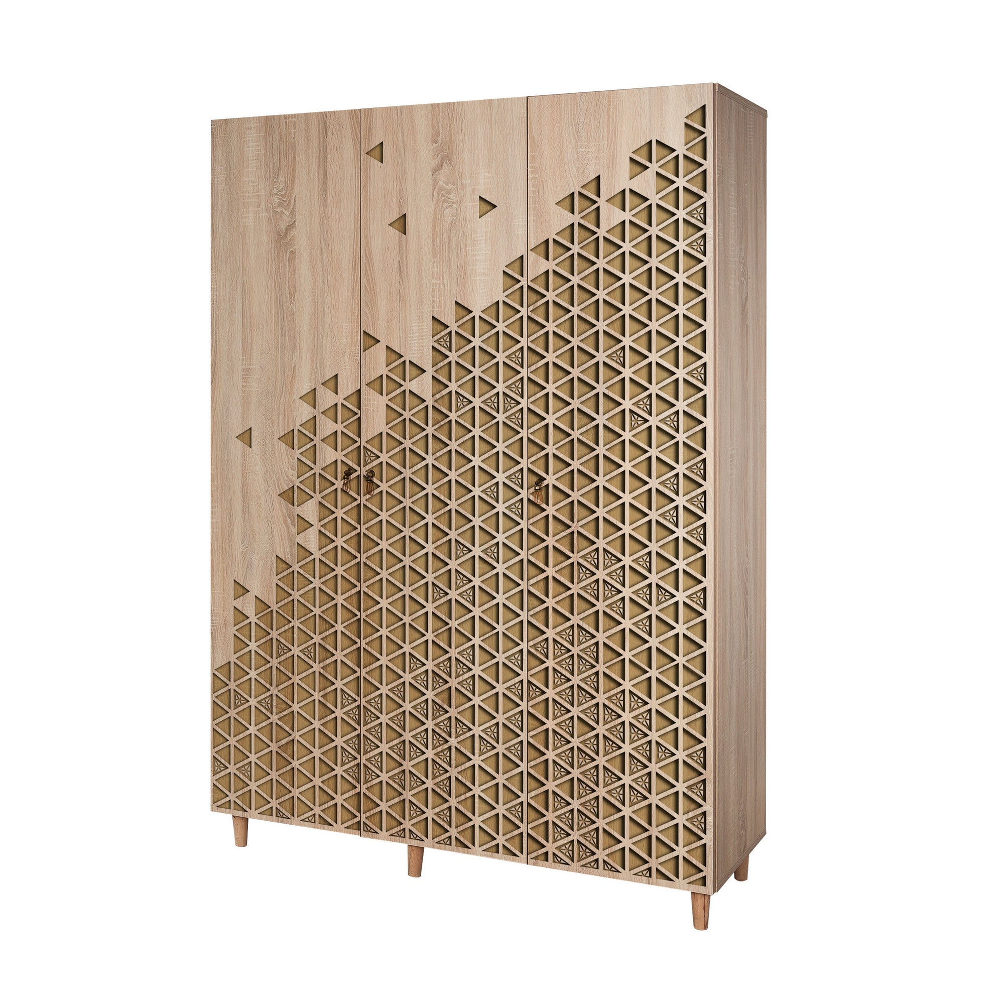 Guarda-roupa moderno – 135 x 192 x 52 cm – Carvalho Sonoma – Melamina