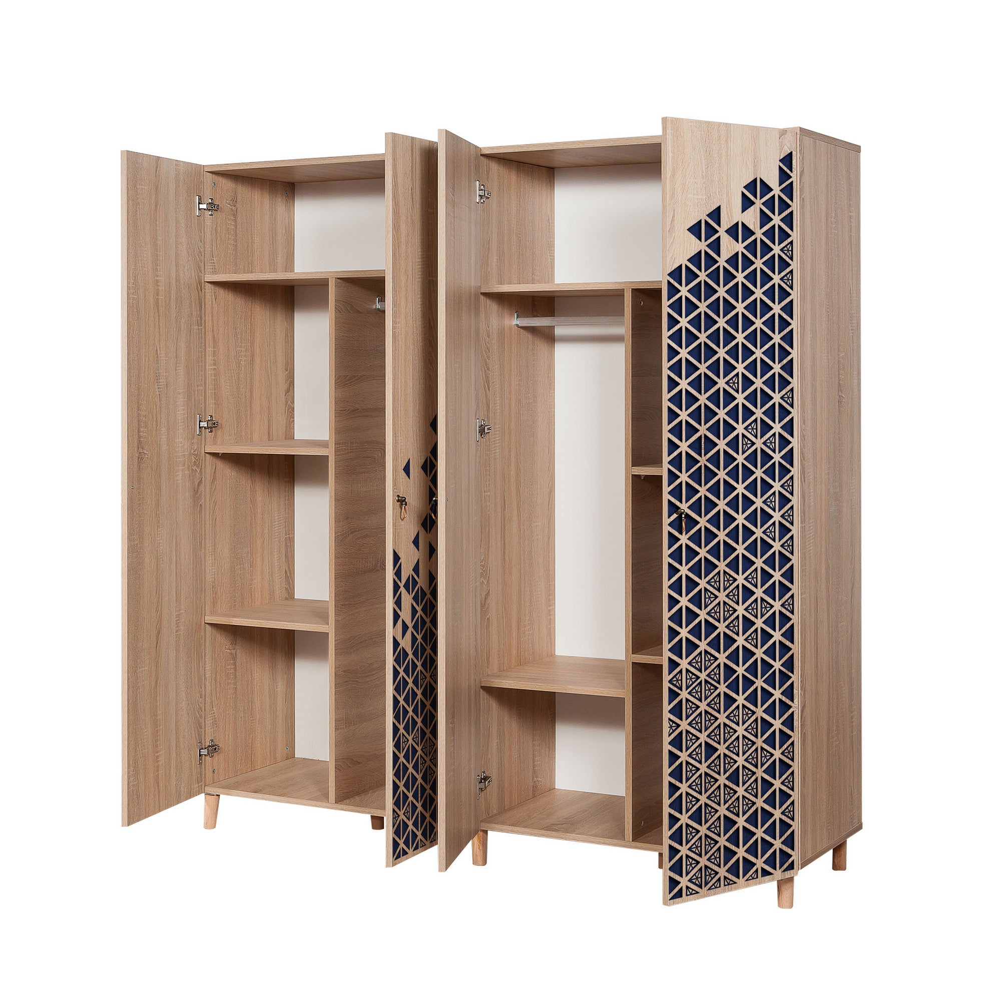 Guarda-roupa moderno – 180 x 192 x 52 cm – Carvalho Sonoma – 100% revestido em melamina
