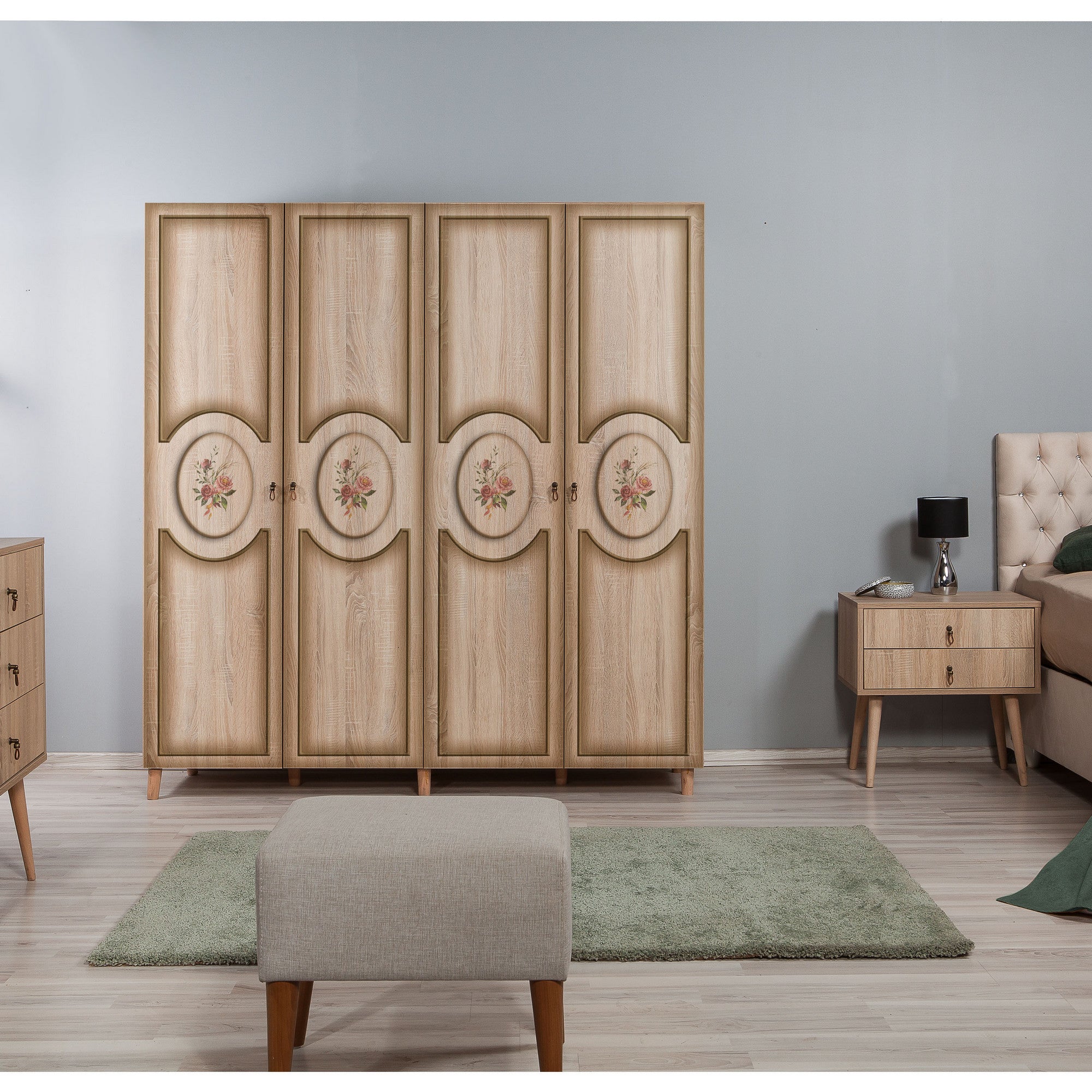 Guarda-roupa em carvalho Sonoma – 180 cm x 192 cm x 52 cm – Carvalho – Painel de partículas revestido em melamina