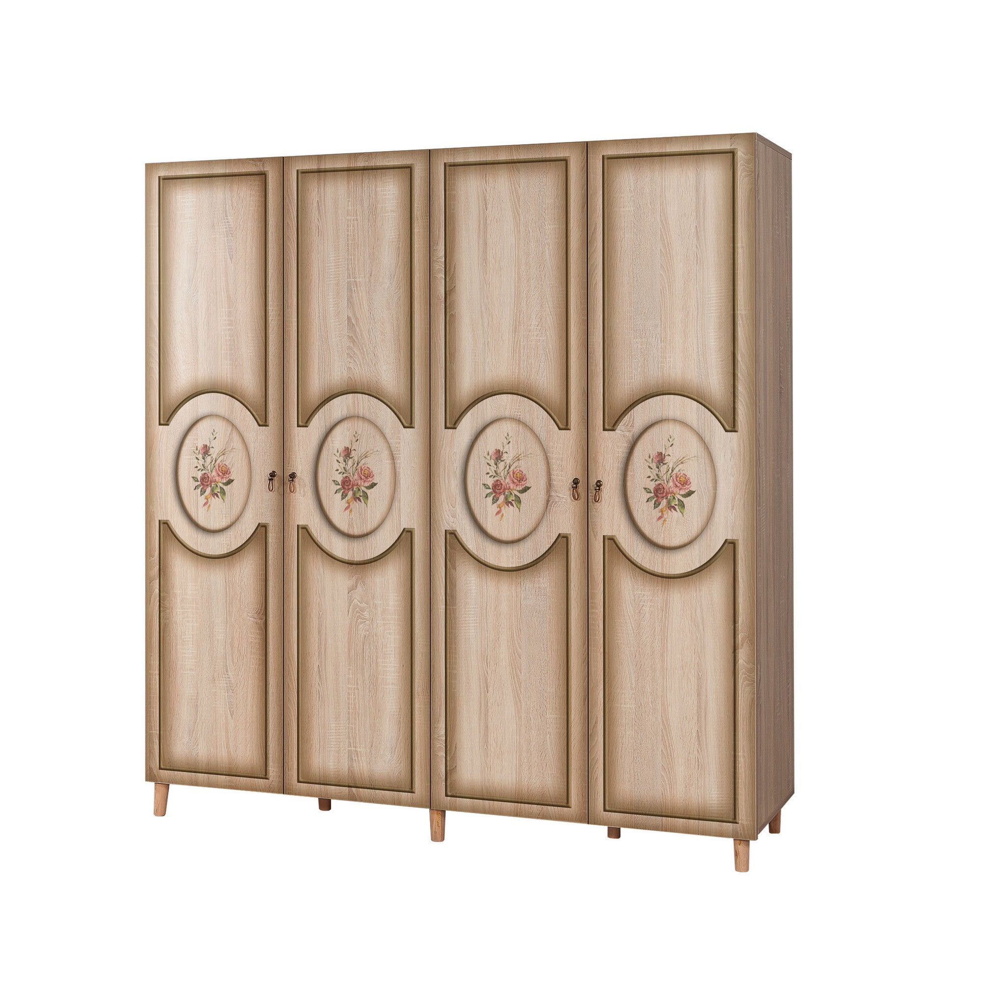 Guarda-roupa em carvalho Sonoma – 180 cm x 192 cm x 52 cm – Carvalho – Painel de partículas revestido em melamina