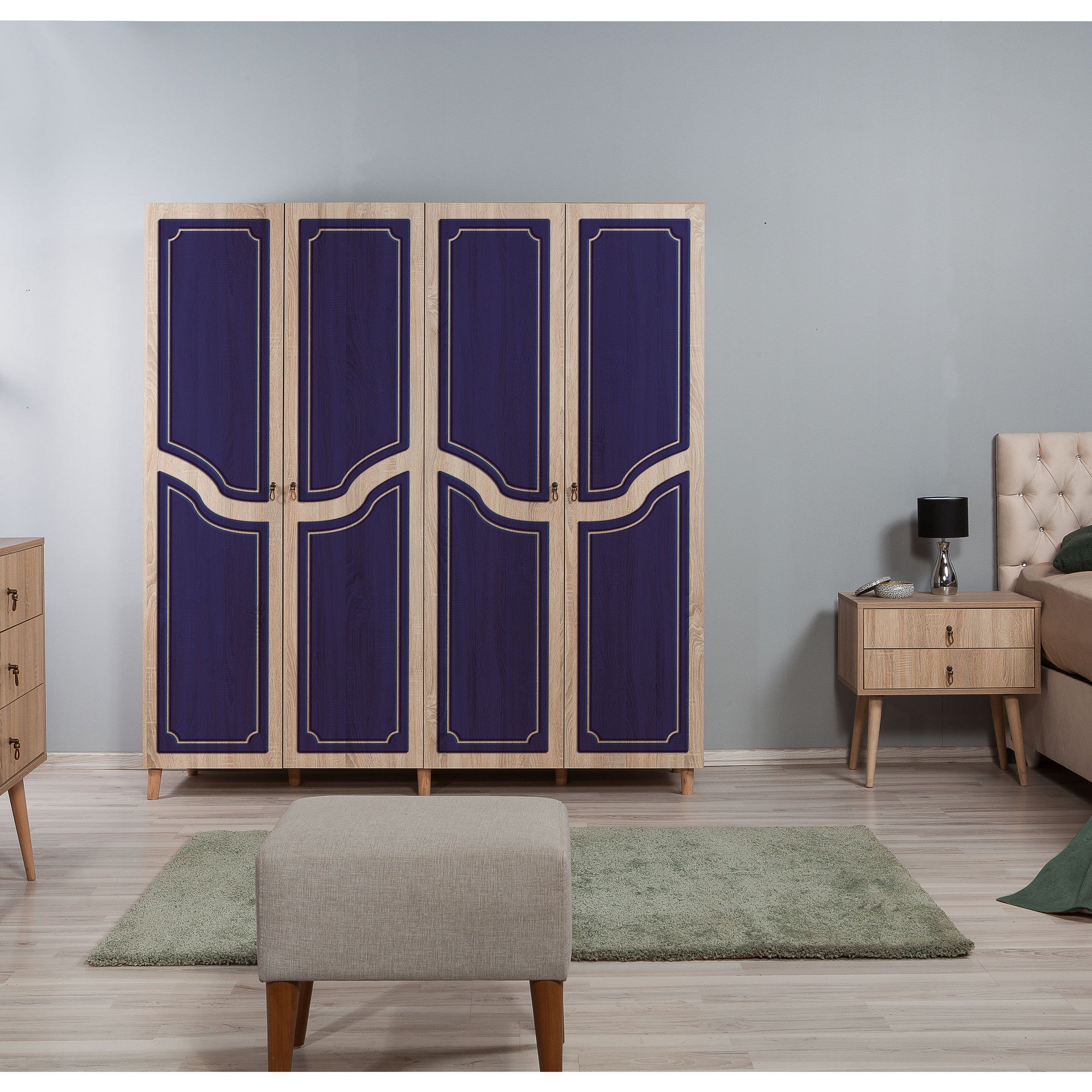 Guarda-roupa moderno – 180 x 192 x 52 cm – Carvalho Sonoma – Melamina