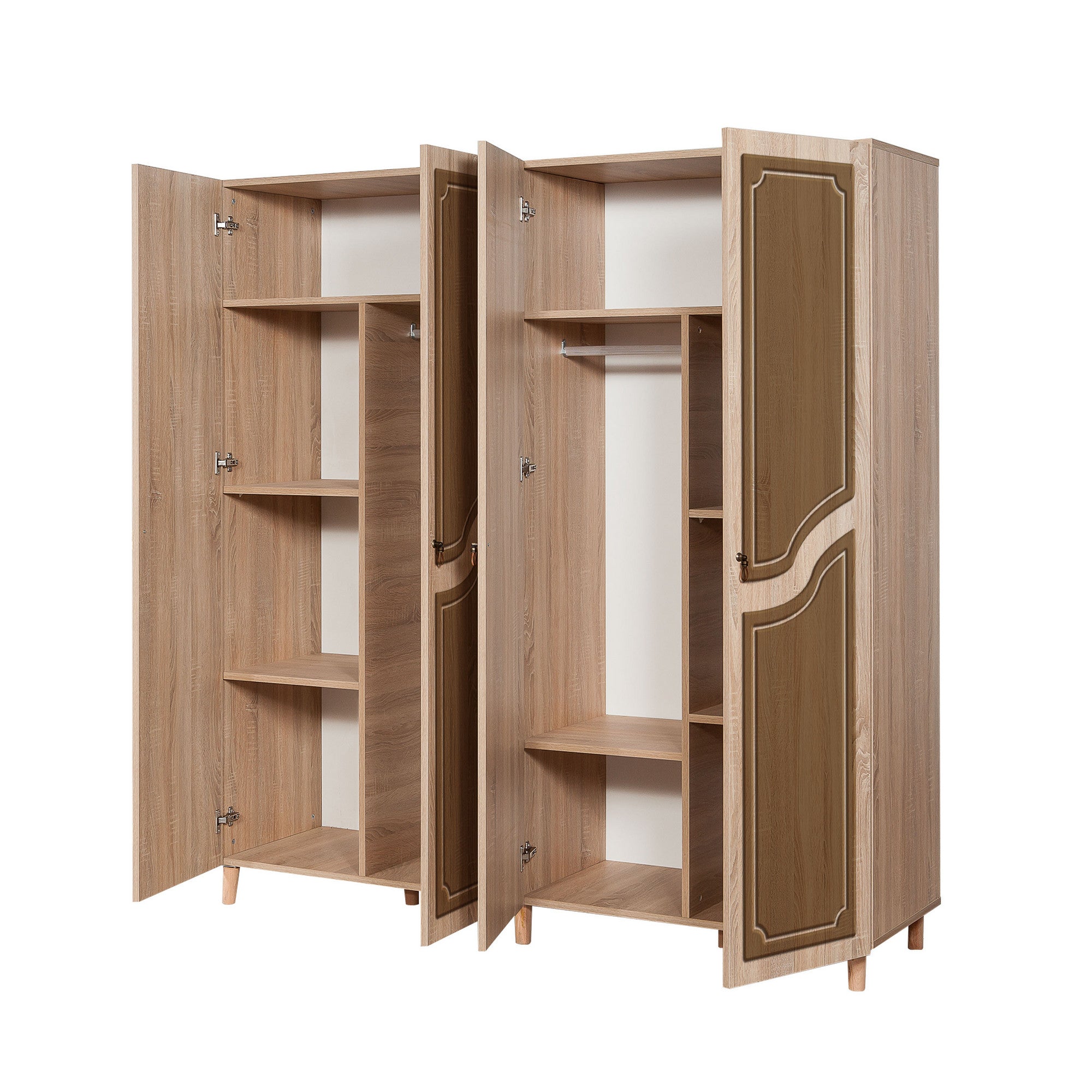 Guarda-roupa moderno – 180 x 192 x 52 cm – Carvalho Sonoma – Melamina