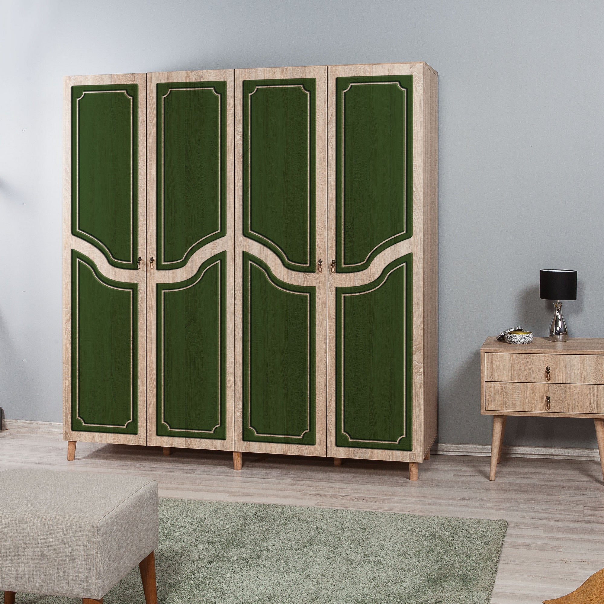 Guarda-roupa moderno – 180 x 192 x 52 cm – Carvalho Sonoma – MDF