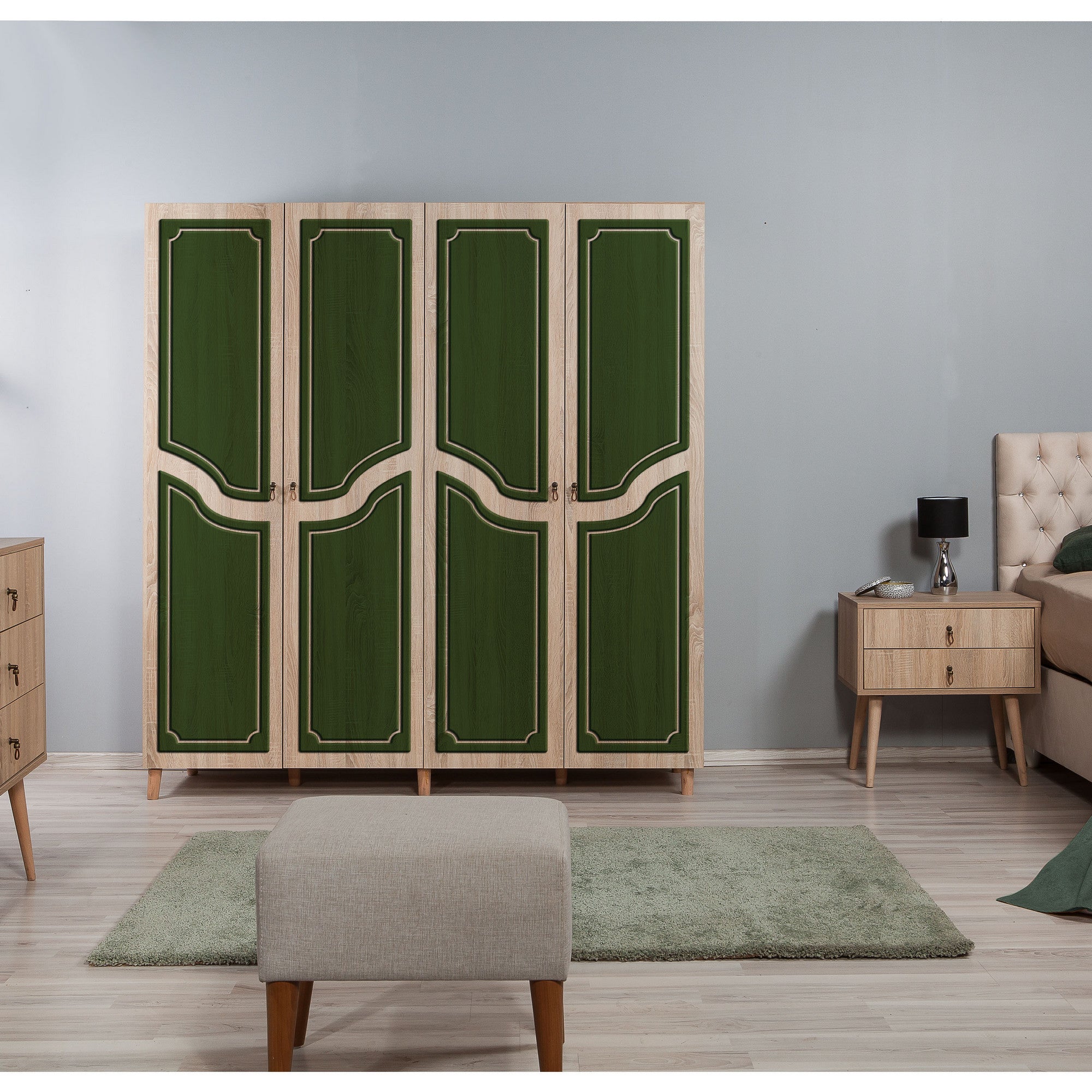 Guarda-roupa moderno – 180 x 192 x 52 cm – Carvalho Sonoma – MDF