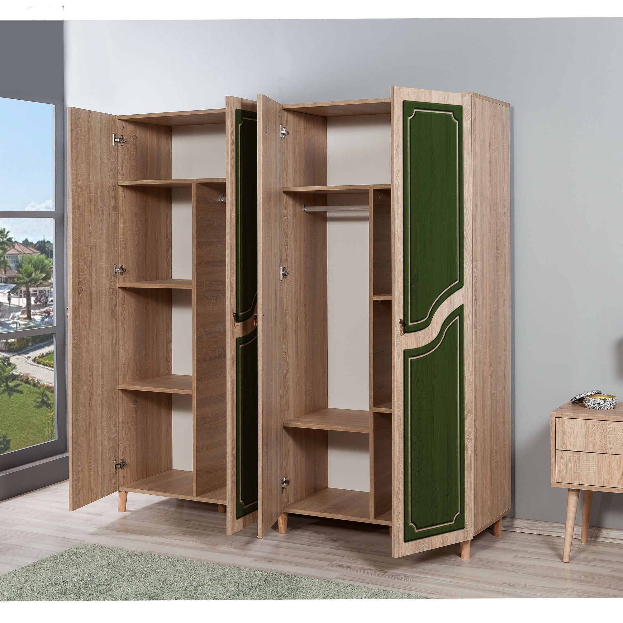 Guarda-roupa moderno – 180 x 192 x 52 cm – Carvalho Sonoma – MDF