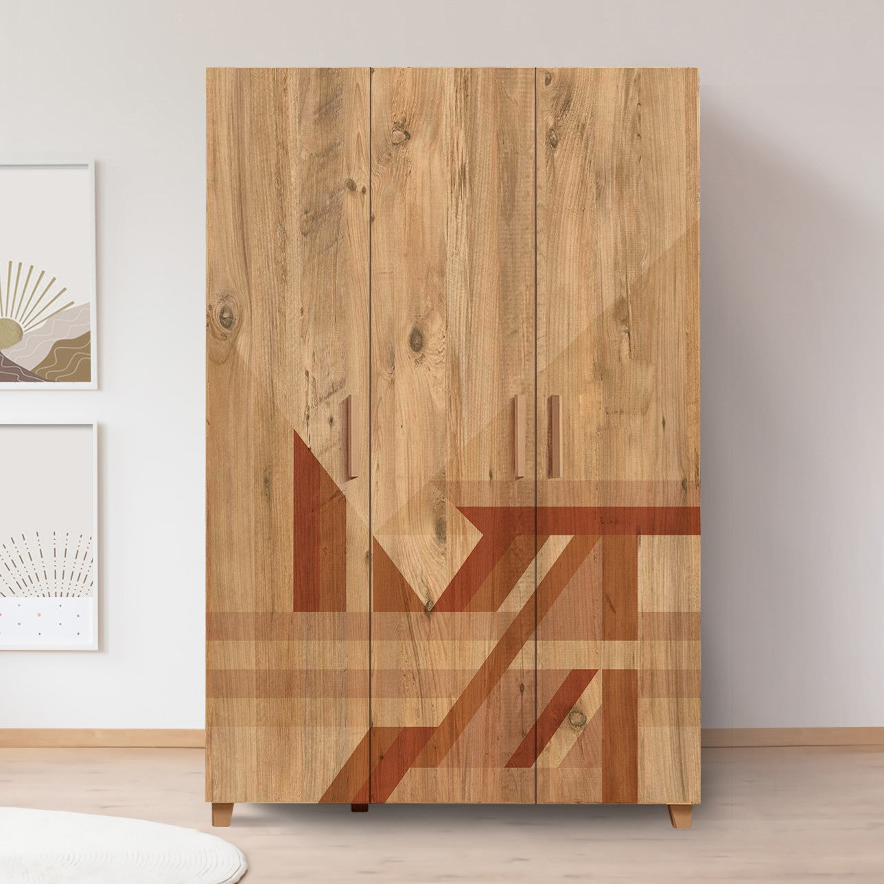 Guarda-roupa moderno em pinho atlântico – 120 x 189 x 48 cm – melamina