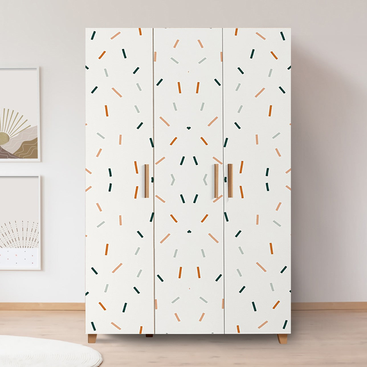 Guarda-roupa moderno – 120 x 189 x 48 cm – Pinho Atlântico e Branco – Melamina