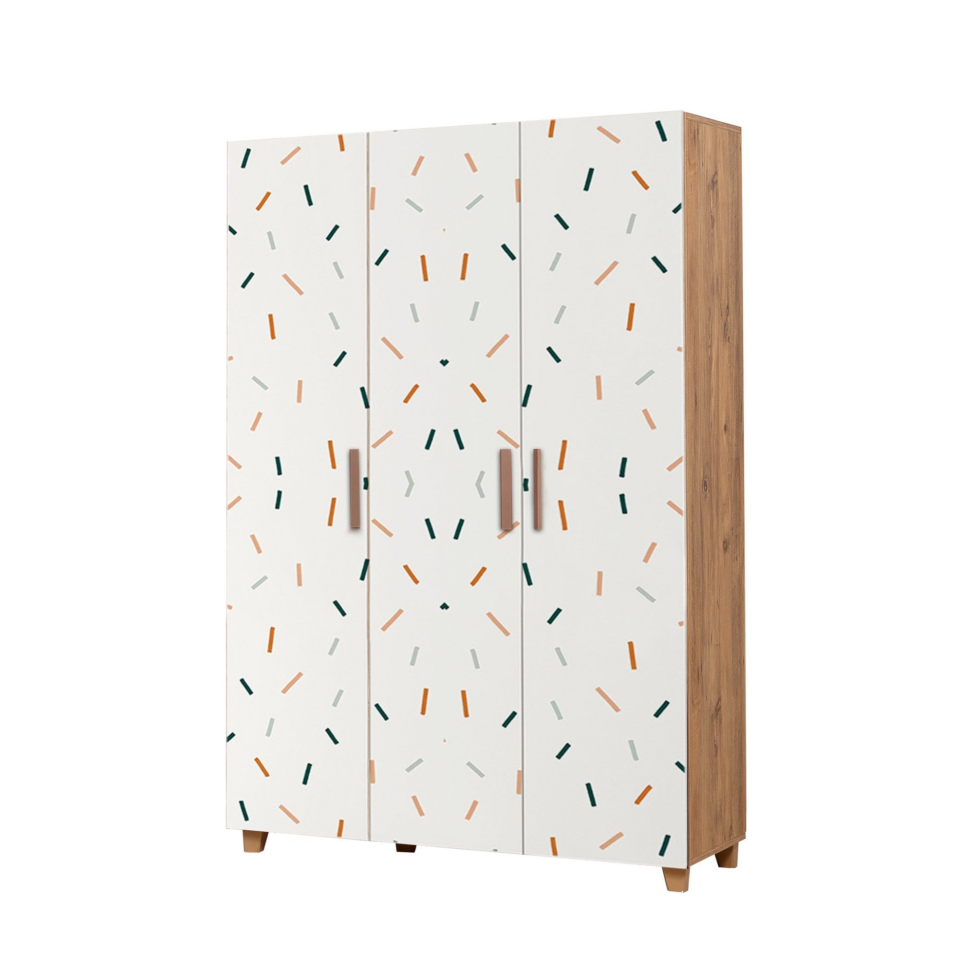Guarda-roupa moderno – 120 x 189 x 48 cm – Pinho Atlântico e Branco – Melamina