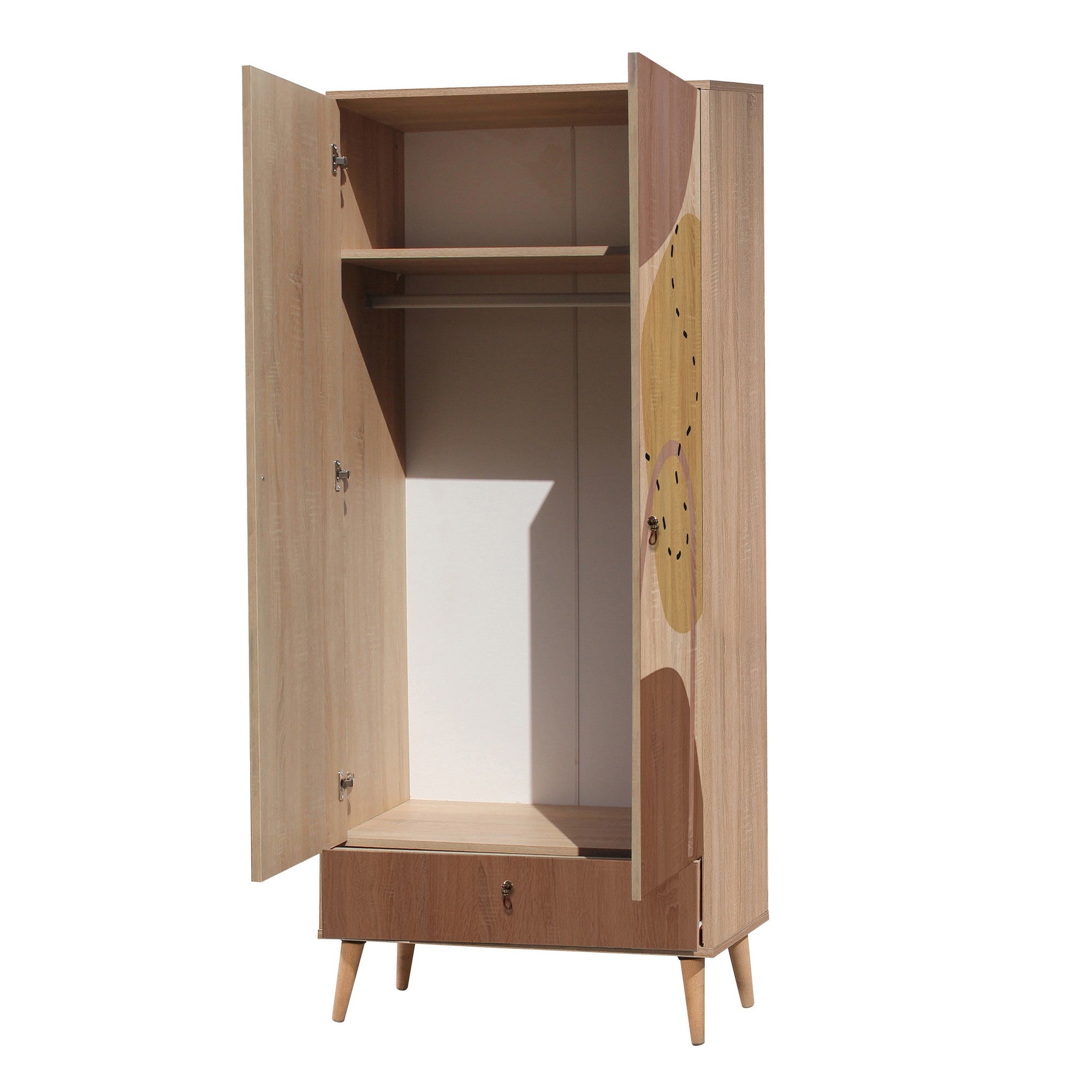 Guarda-roupa moderno – 80 cm x 190 cm x 45 cm – com pernas de madeira – melamina