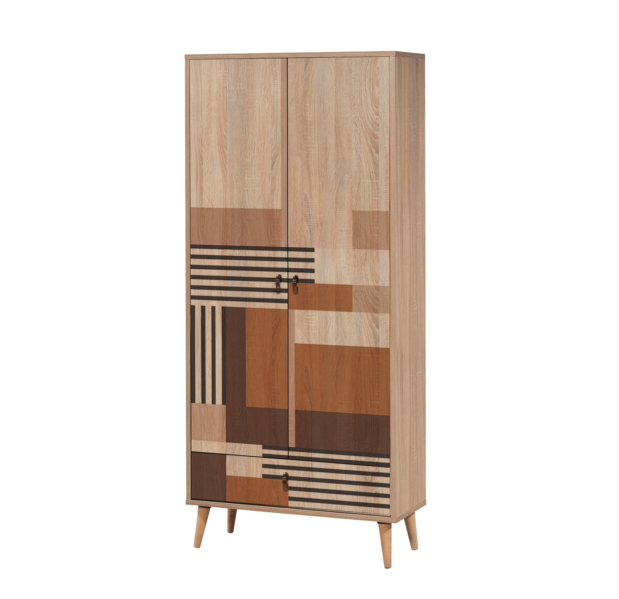 Guarda-roupa moderno – 80 cm x 190 cm x 45 cm – madeira – painel de partículas revestido de melamina