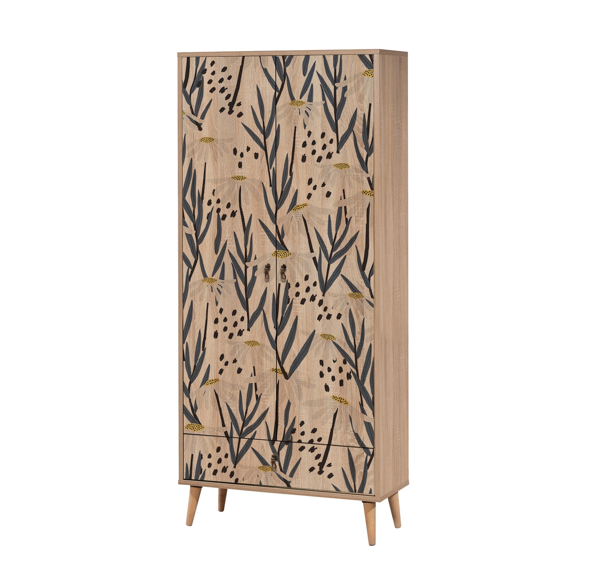 Guarda-roupa – 80 cm x 190 cm x 45 cm – madeira – painel de partículas revestido em melamina