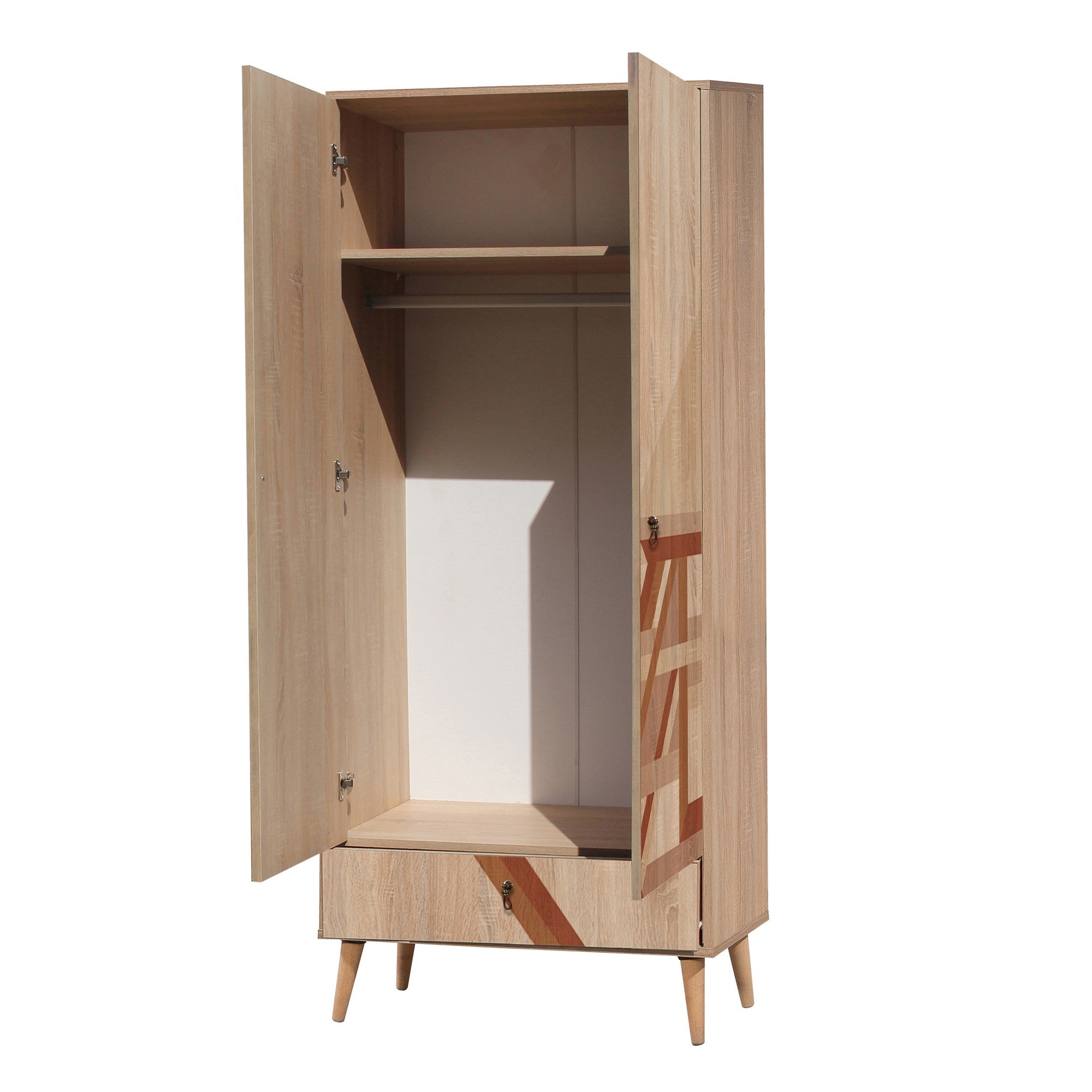 Guarda-roupa moderno – 80 cm x 190 cm x 45 cm – madeira – painel de partículas revestido a melamina