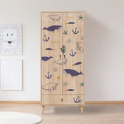 Guarda-roupa elegante – 80 cm x 190 cm x 45 cm – Madeira – Painel de partículas revestido em melamina