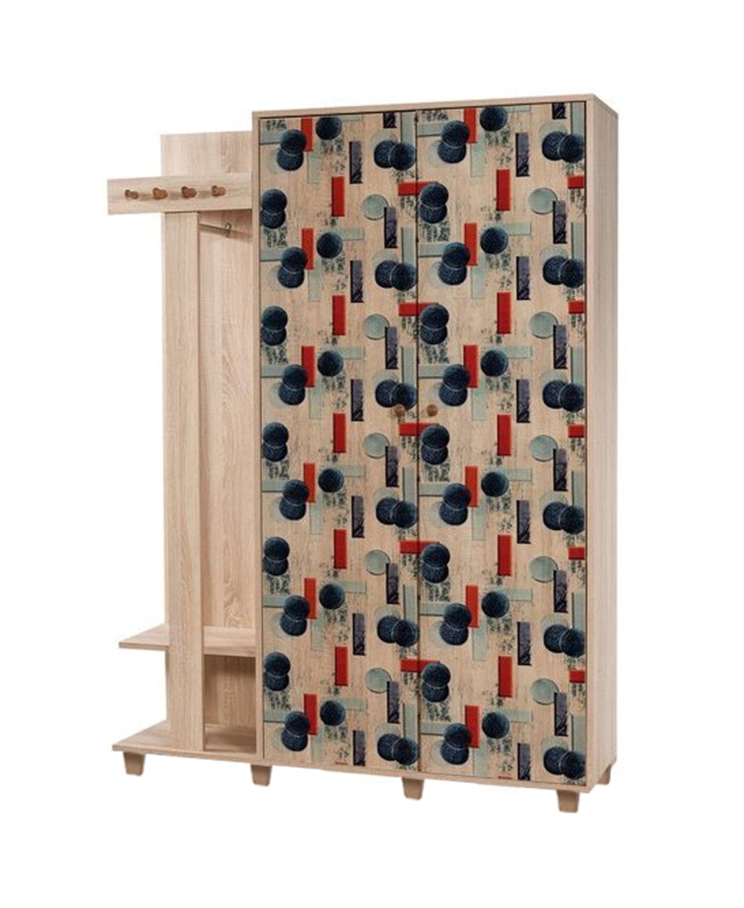 Cabideiro Moderno – 135 x 192 x 36 cm – Carvalho Sonoma – Melamina 100%