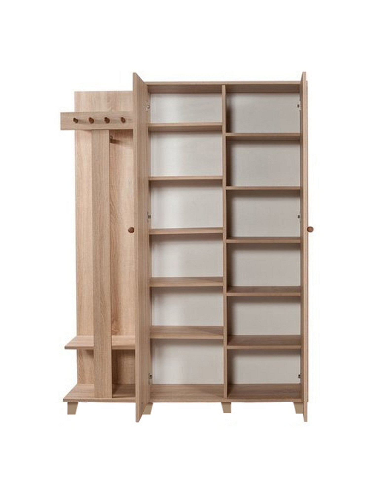 Cabideiro Moderno – 135 x 192 x 36 cm – Carvalho Sonoma – Melamina 100%