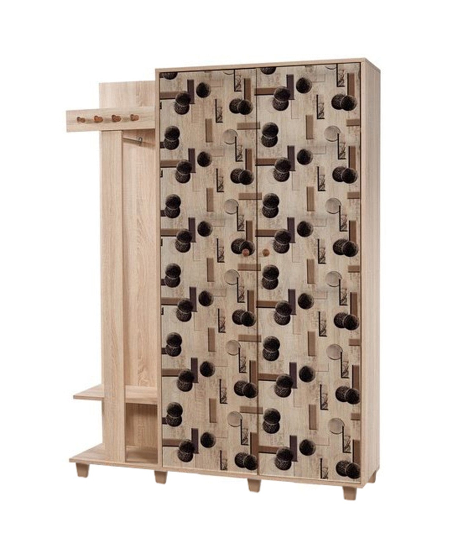 Cabideiro Moderno – 135 x 192 x 36 cm – Carvalho Sonoma – 100% Melamina
