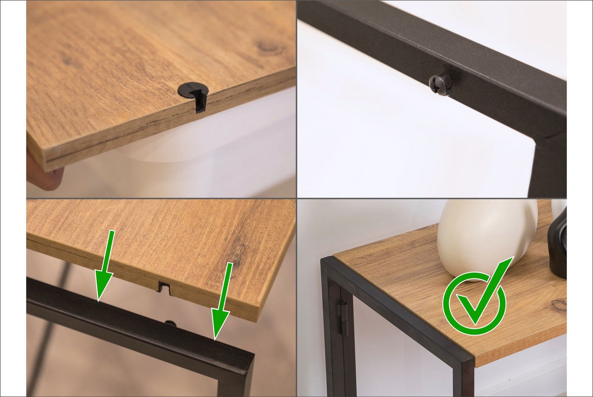 Estante elegante de metal e painel de partículas – 94 x 177 x 94 cm – Pinho Atlântico e Preto