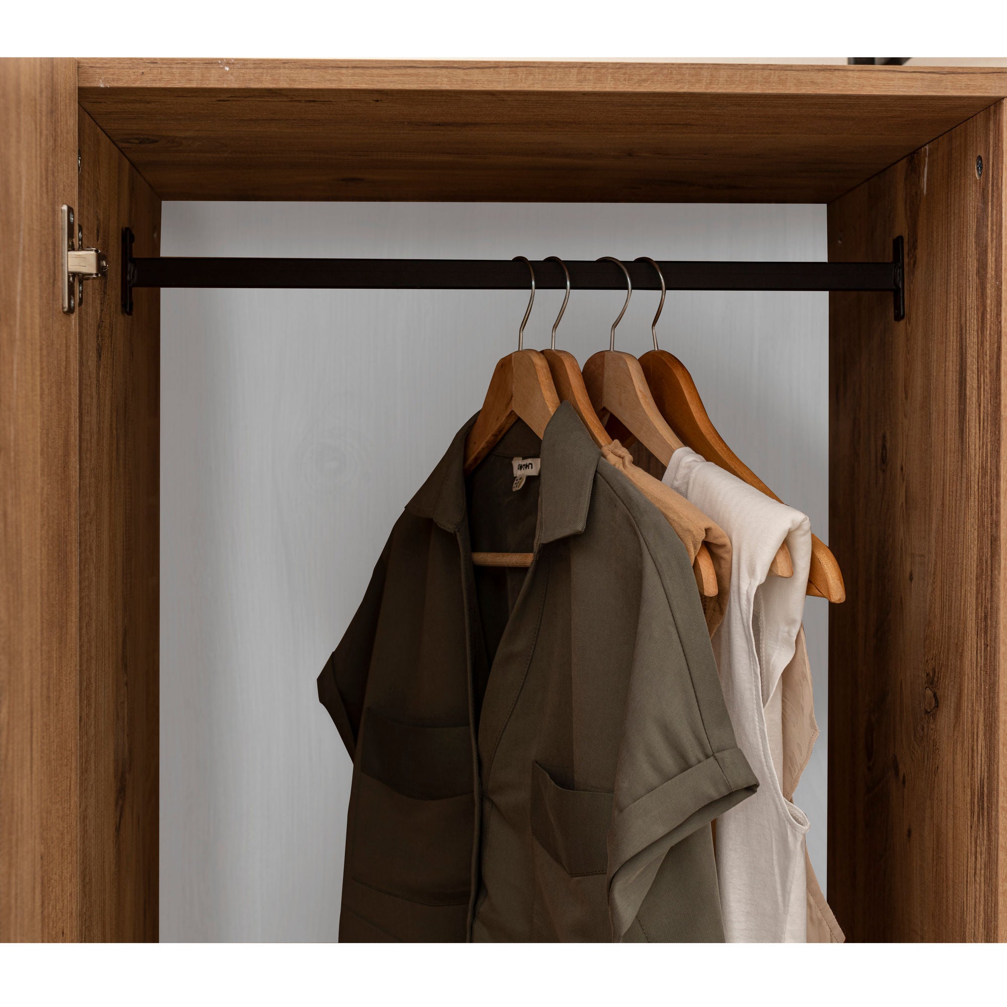 Guarda-roupa moderno – 64 cm x 225 cm x 52 cm – Pinho Atlântico – Painel de partículas revestido a melamina
