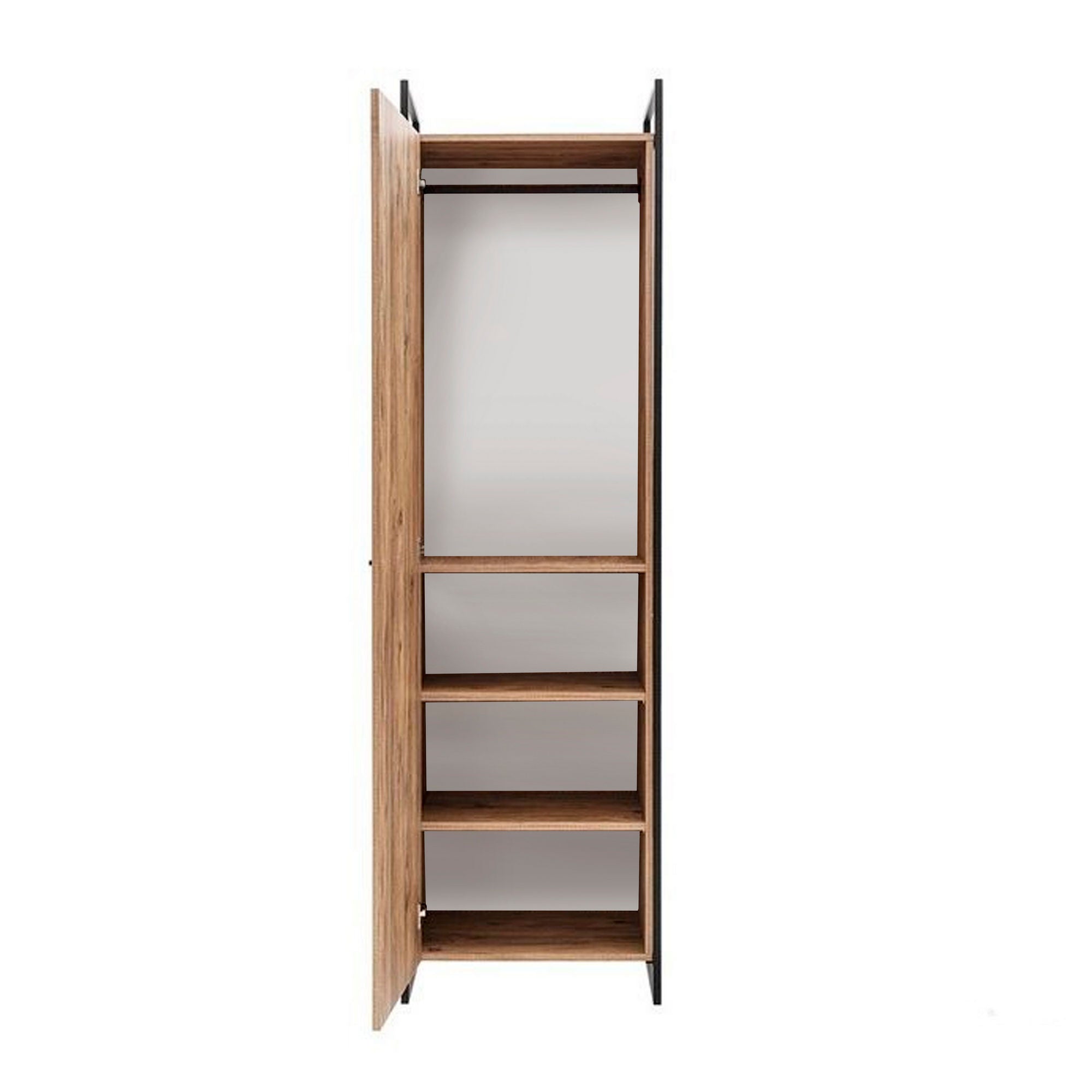 Guarda-roupa moderno – 64 cm x 225 cm x 52 cm – Pinho Atlântico – Painel de partículas revestido a melamina