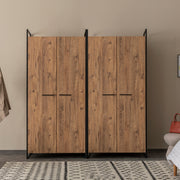 Guarda-roupa industrial moderno – 104 x 225 x 52 cm – Pinho Atlântico – Melamina e Metal