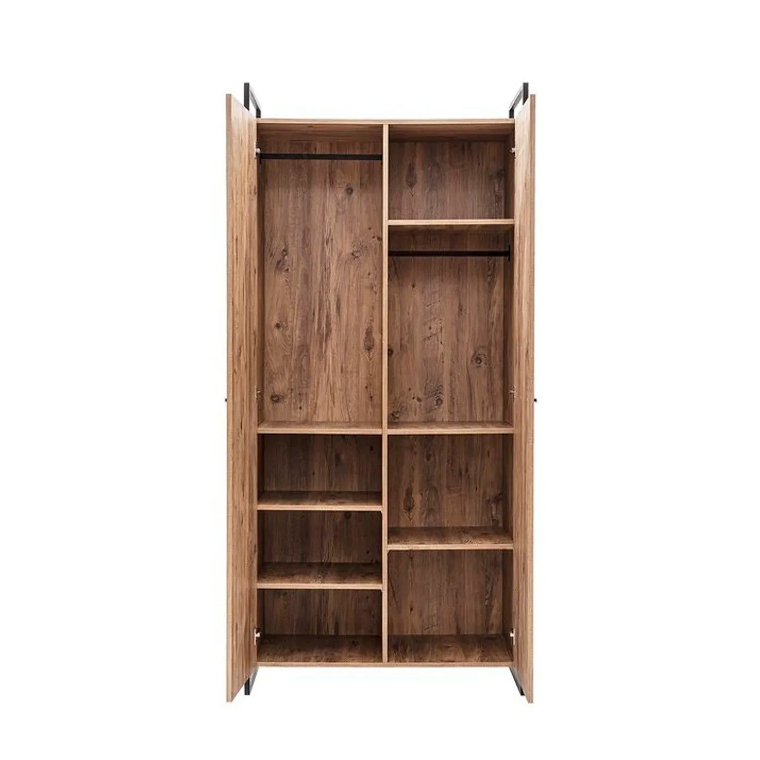 Guarda-roupa industrial moderno – 104 x 225 x 52 cm – Pinho Atlântico – Melamina e Metal