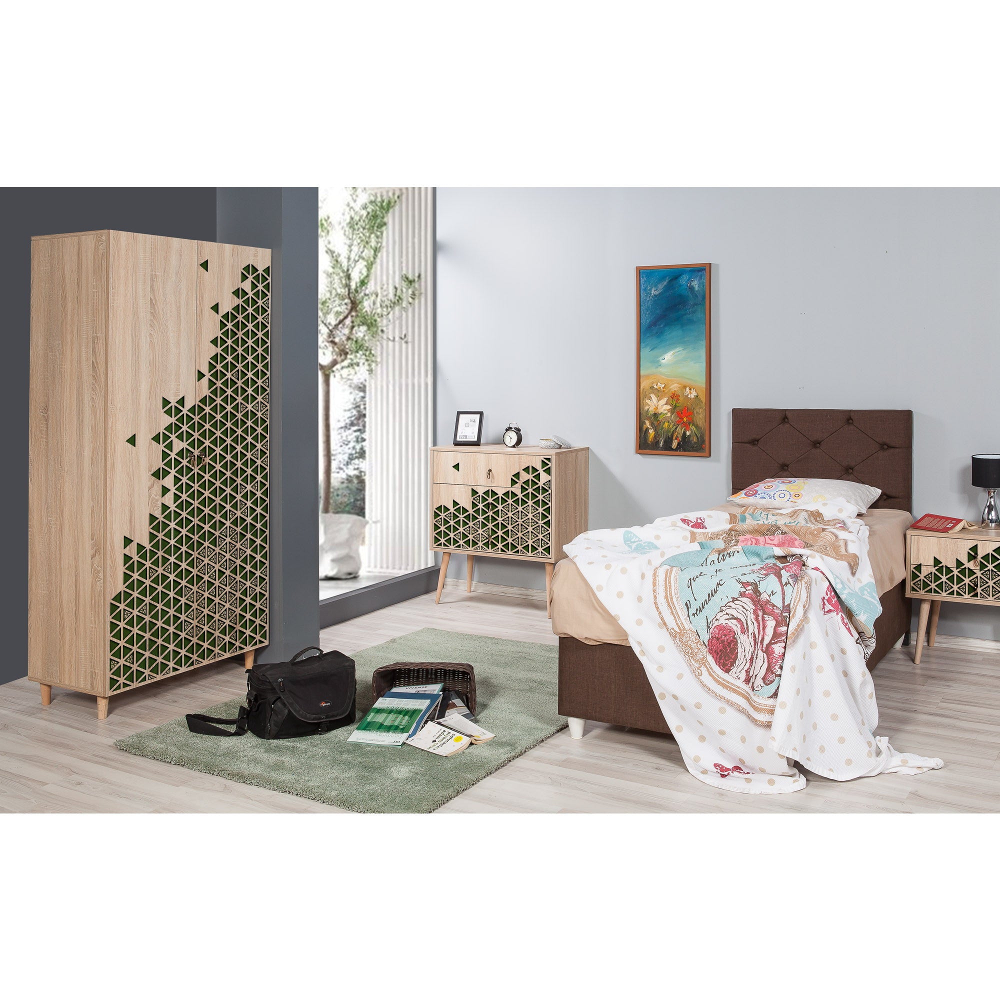 Guarda-roupa moderno – 90x192x52 cm – Carvalho Sonoma – 100% revestido em melamina