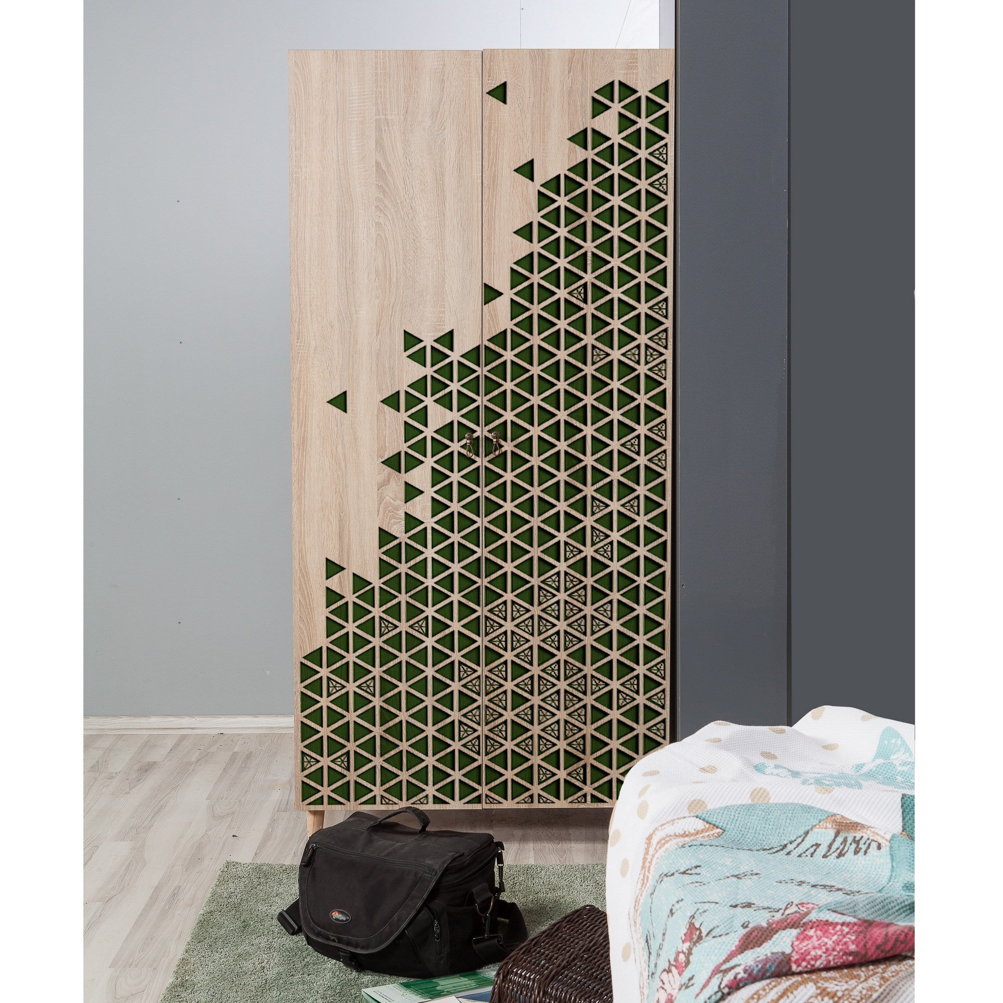 Guarda-roupa moderno – 90x192x52 cm – Carvalho Sonoma – 100% revestido em melamina