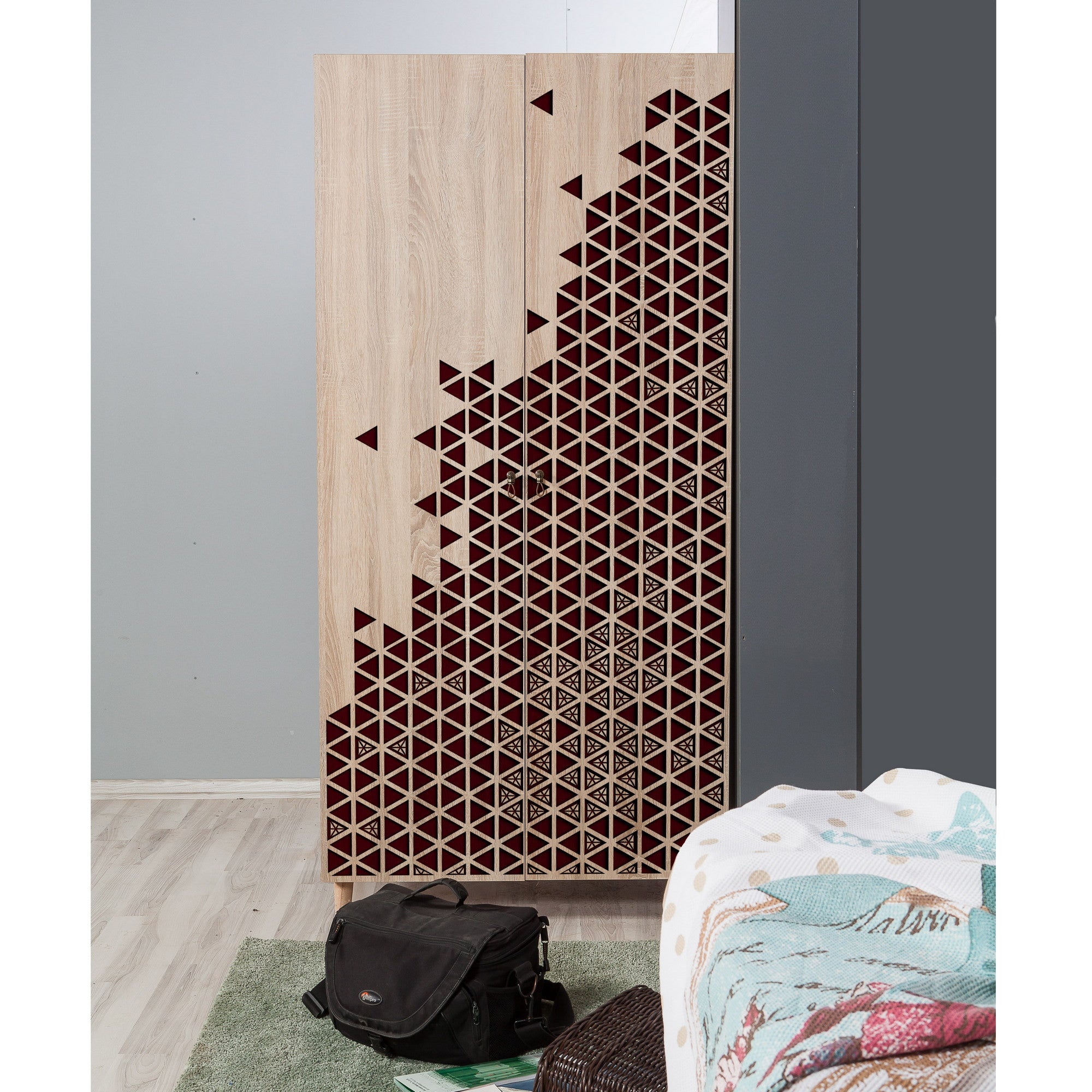 Guarda-roupa moderno – 90x192x52 cm – Carvalho Sonoma – Melamina