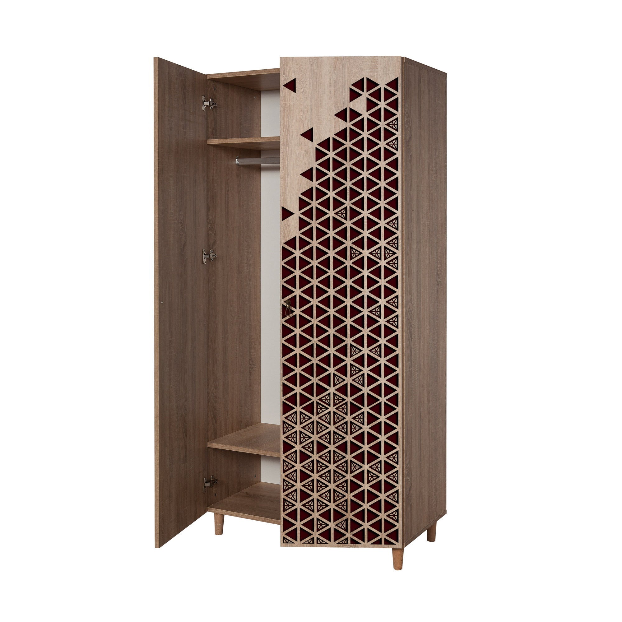 Guarda-roupa moderno – 90x192x52 cm – Carvalho Sonoma – Melamina