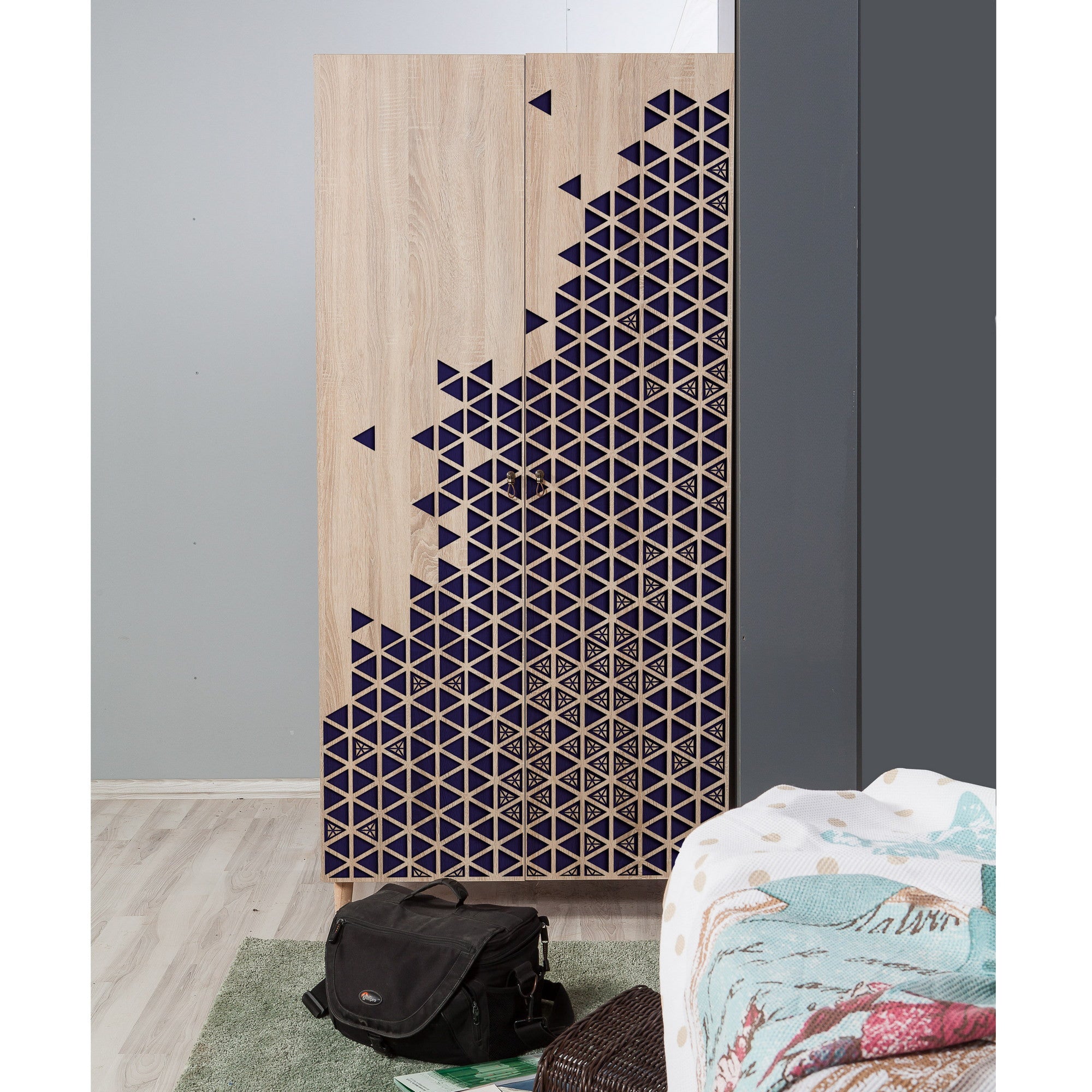 Guarda-roupa moderno – 90x192x52 cm – Carvalho Sonoma – Melamina