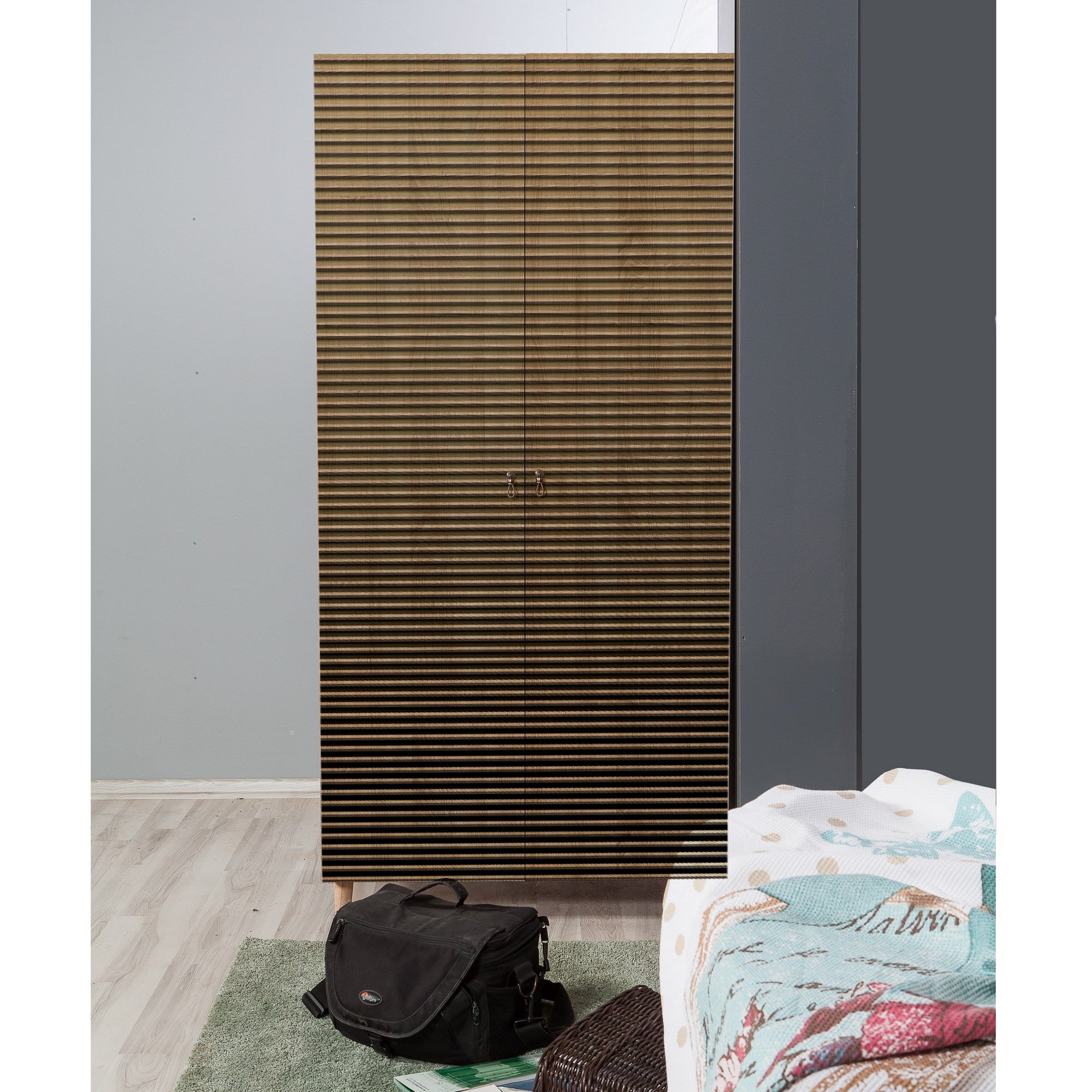 Guarda-roupa moderno – 90 x 192 x 52 cm – Carvalho Sonoma – Melamina