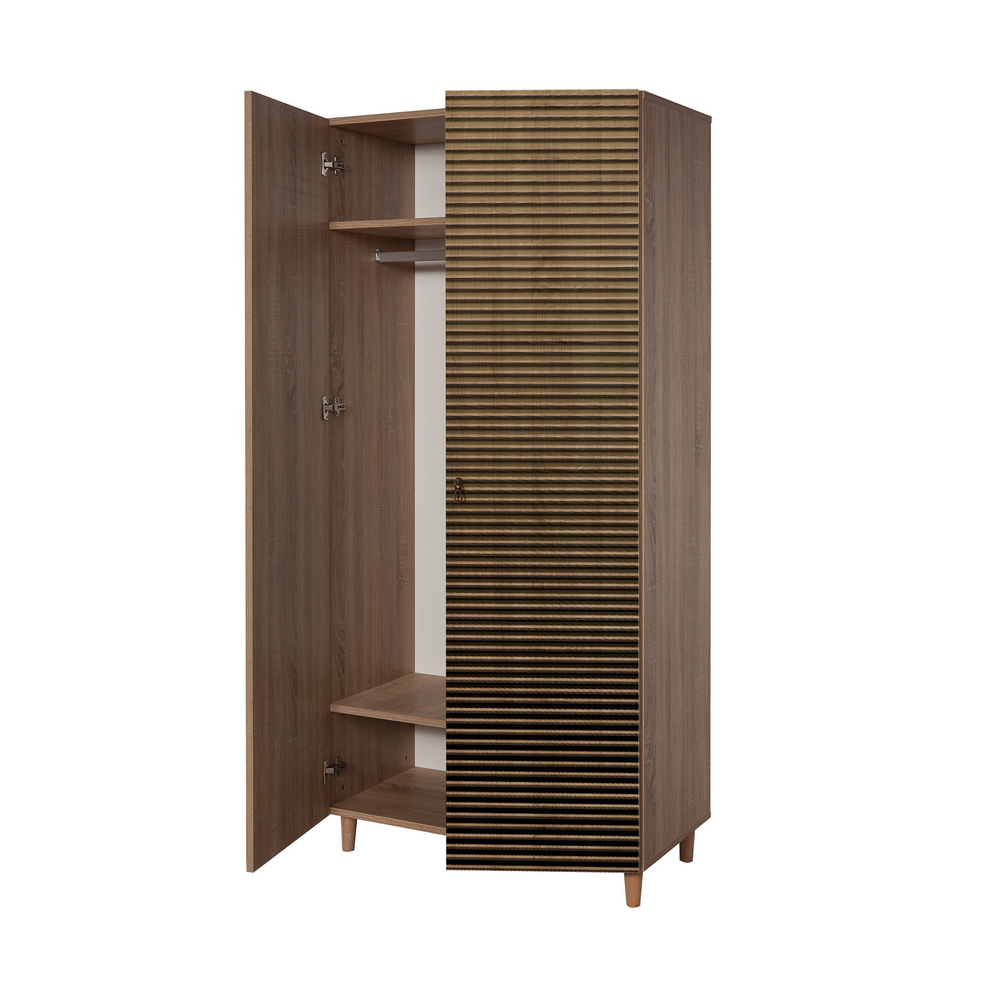Guarda-roupa moderno – 90 x 192 x 52 cm – Carvalho Sonoma – Melamina