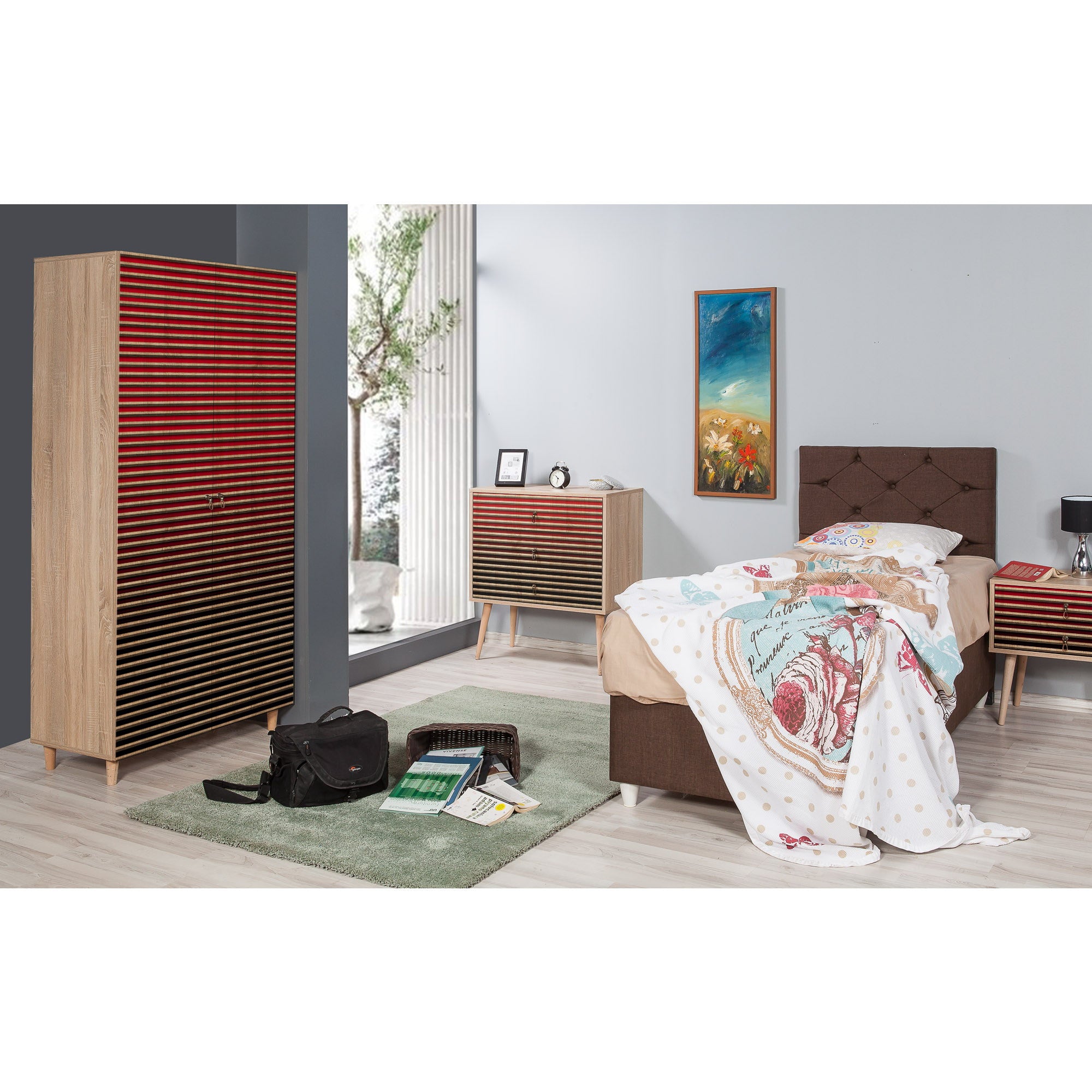Guarda-roupa moderno – 90 x 192 x 52 cm – Carvalho Sonoma – 100% melamina