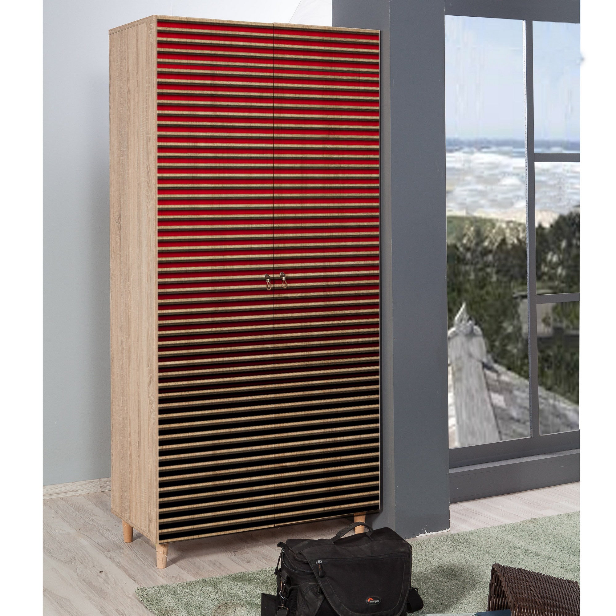 Guarda-roupa moderno – 90 x 192 x 52 cm – Carvalho Sonoma – 100% melamina