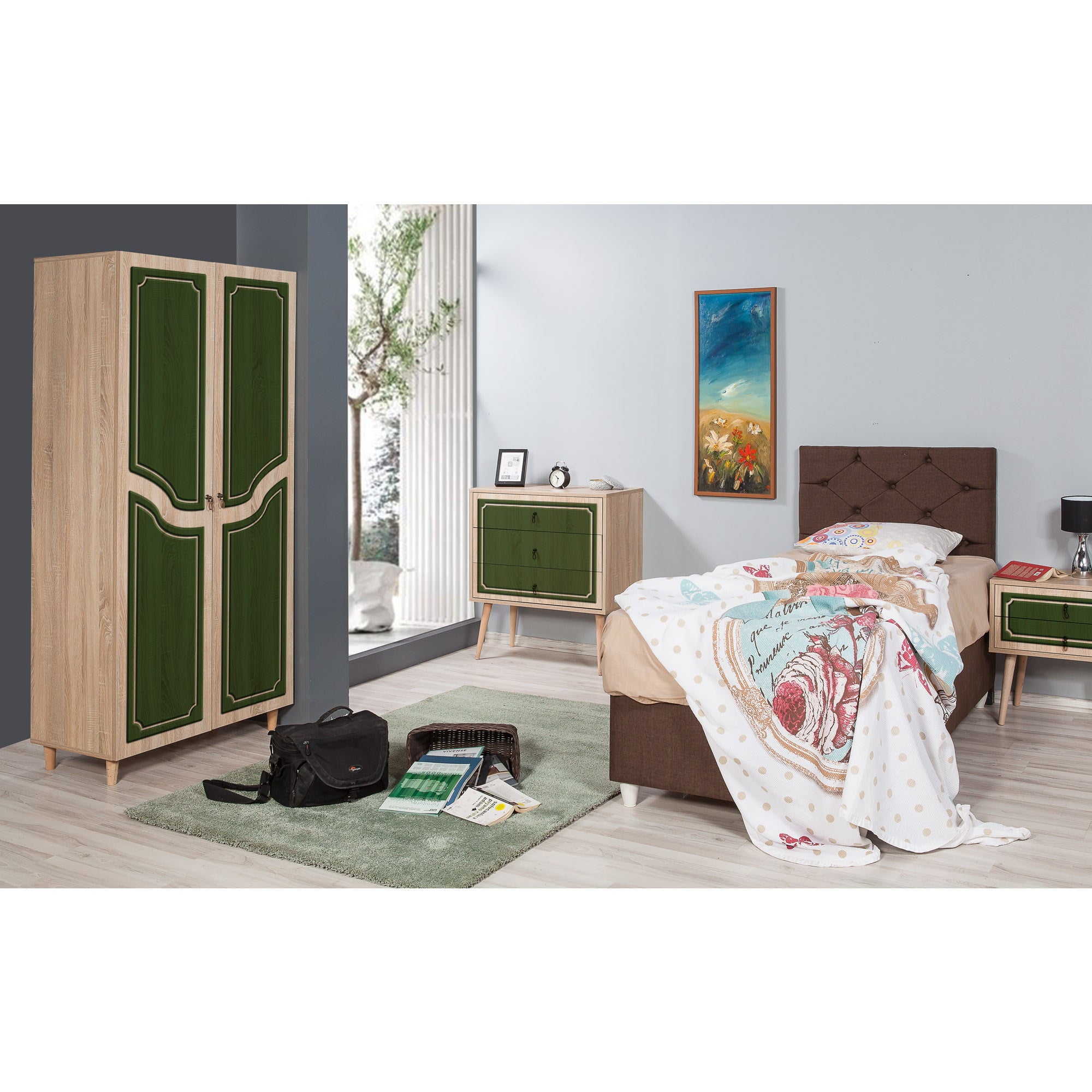 Guarda-roupa moderno – 90 x 192 x 52 cm – Carvalho Sonoma – Painéis de partículas revestidos a melamina
